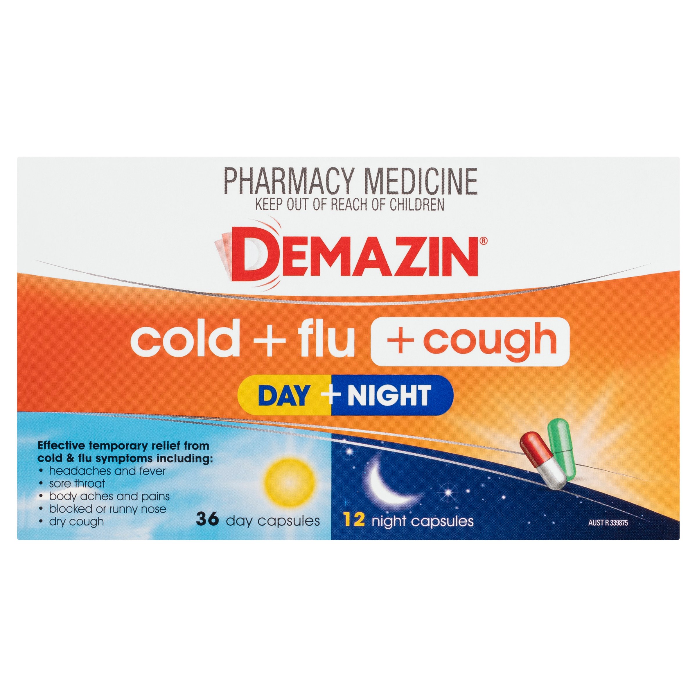 Demazin Cold & Flu + Cough Day/Night 48 capsules - Image 1