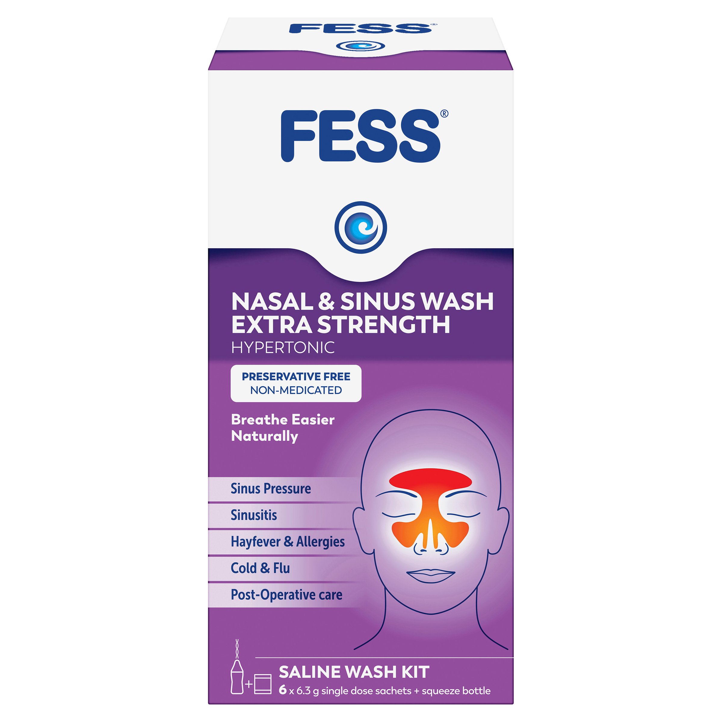 Fess Nasal & Sinus Wash Kit With 6 Extra Strength Refill Sachets 1 kit - Image 13