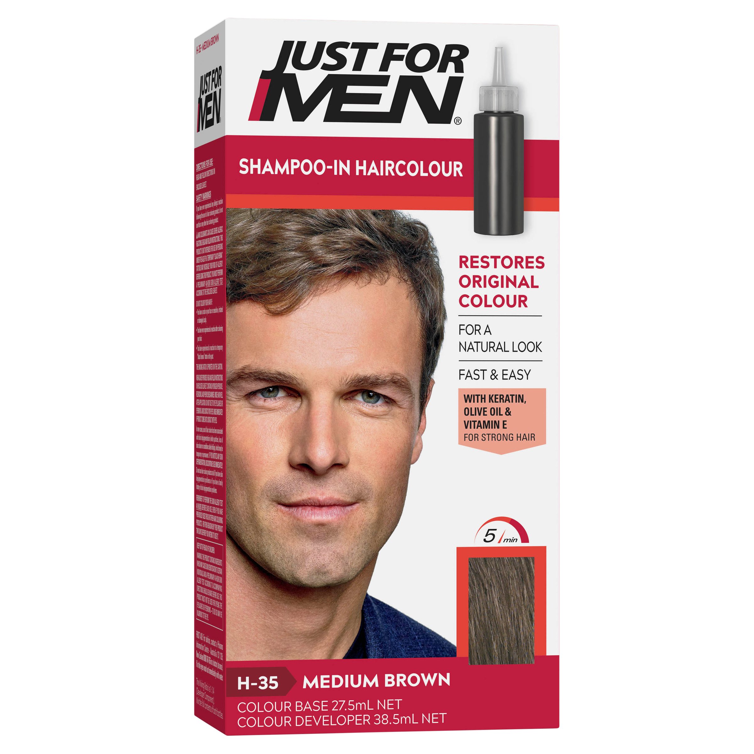 Just For Men Shampoo-In Haircolour Natural Medium Brown 1 pack - Image 9