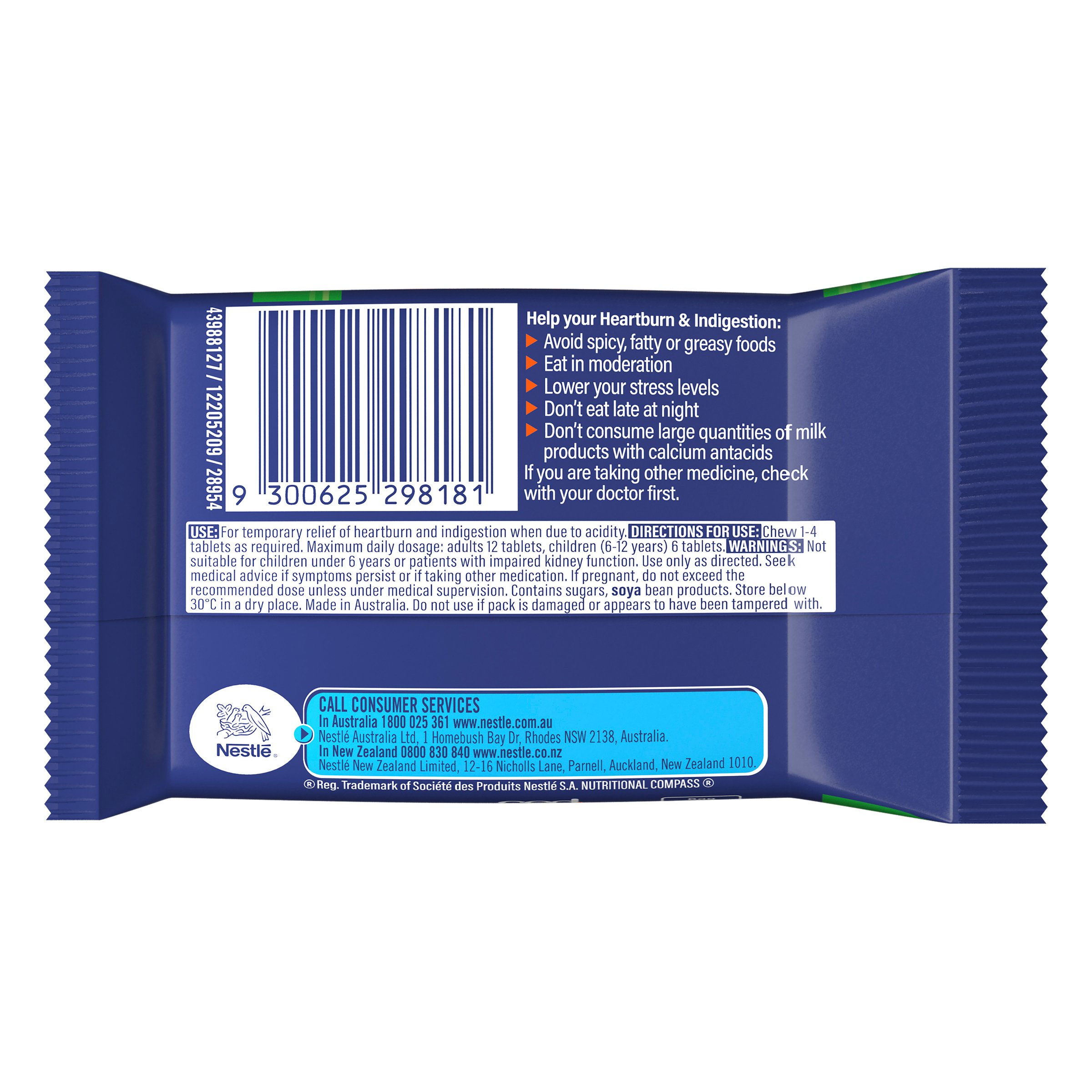 Quick-Eze Heartburn & Indigestion Relief Chewy Peppermint 24 Chewable Tablets - Image 2