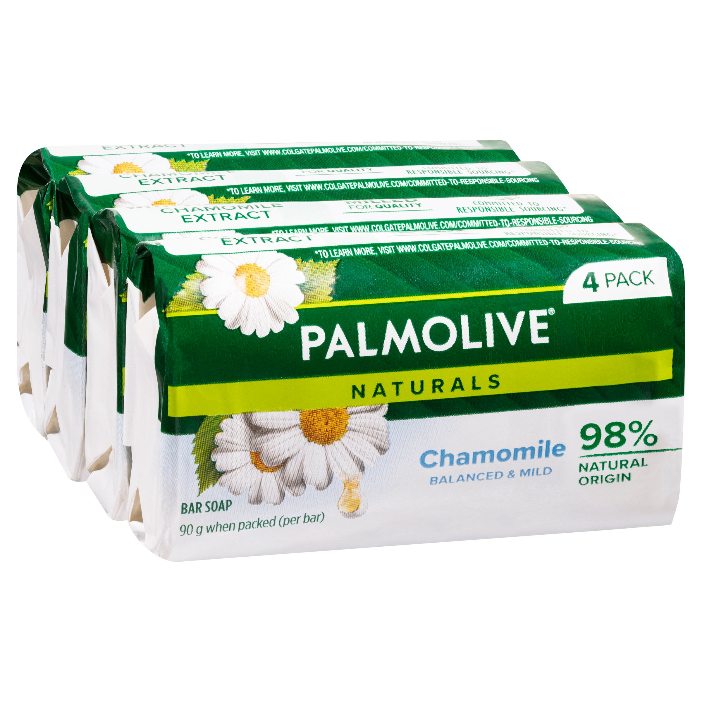Palmolive Naturals Soap White Chamomile 90g - 4 Pack - Image 1
