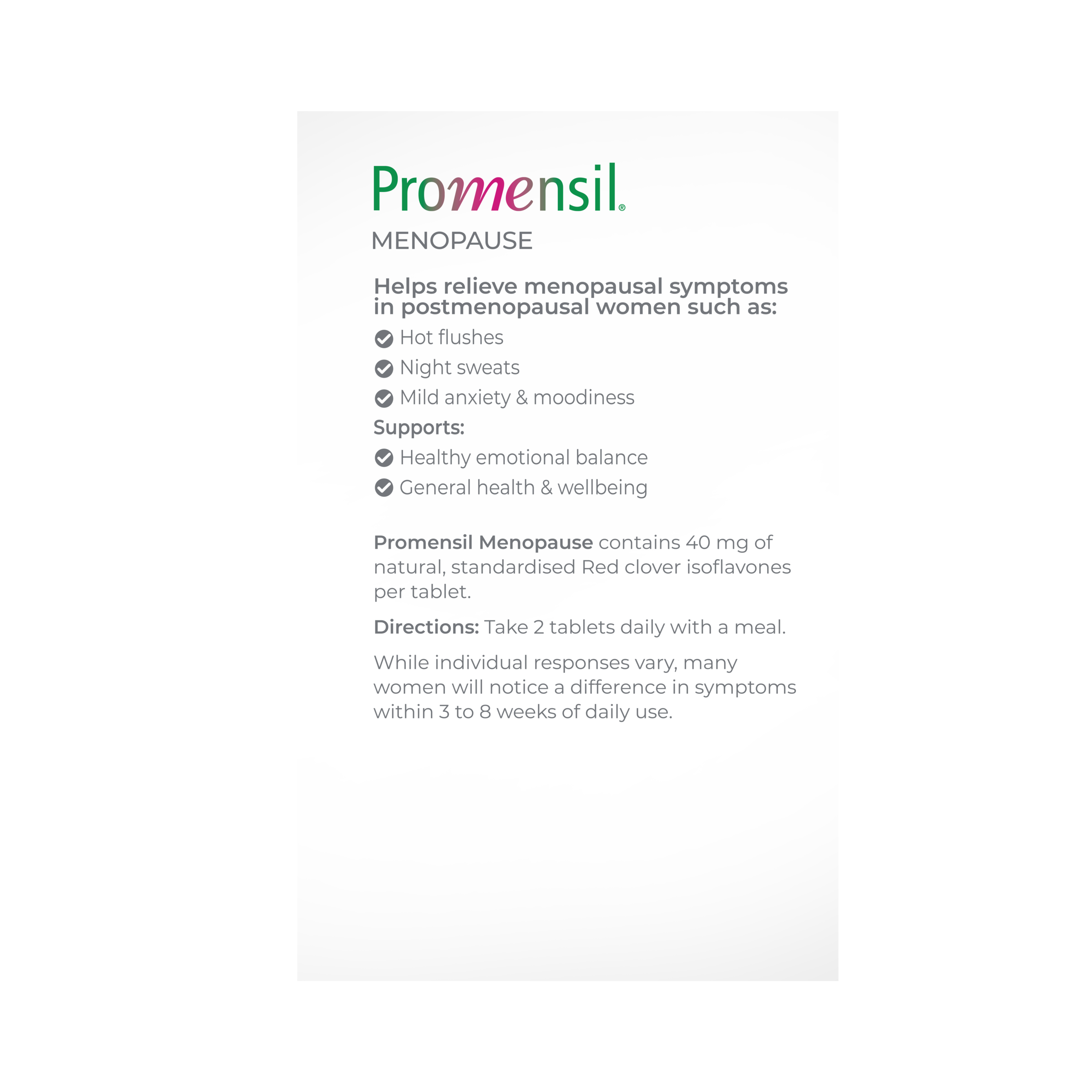 Promensil Menopause 90 tablets - Image 2