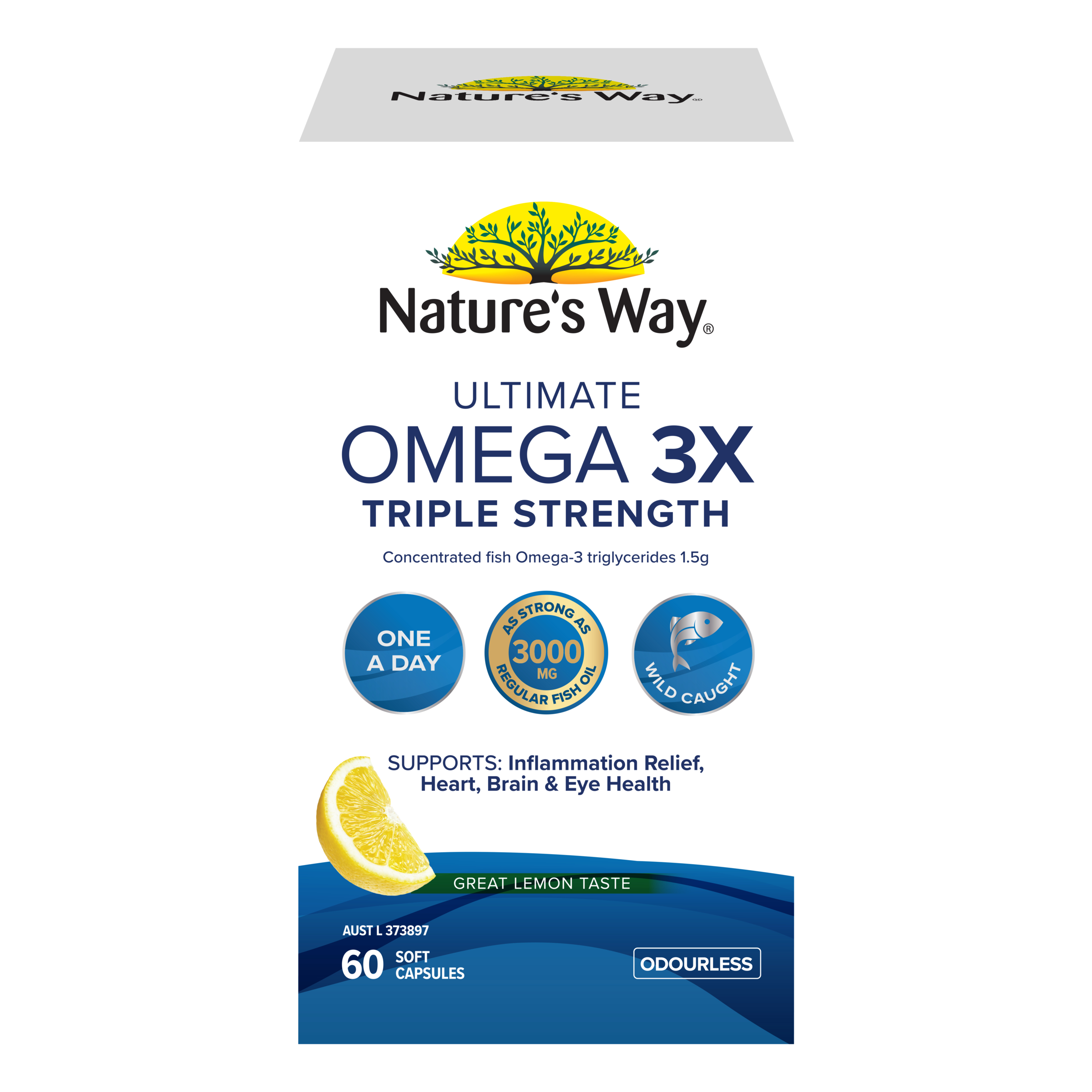 Nature's Way Ultimate Omega 3X Triple Strength 60 capsules - Image 1