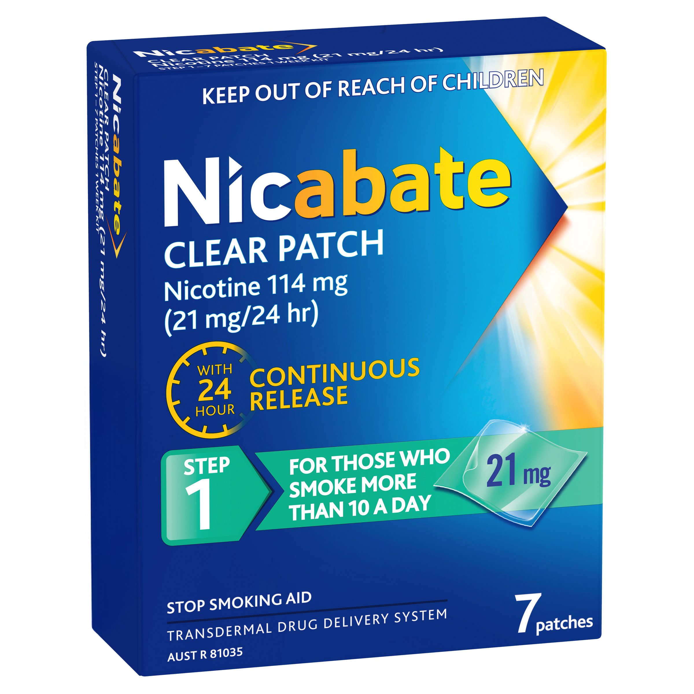 Nicabate Clear Patch 21mg Step 1 - 7 patches - Image 10