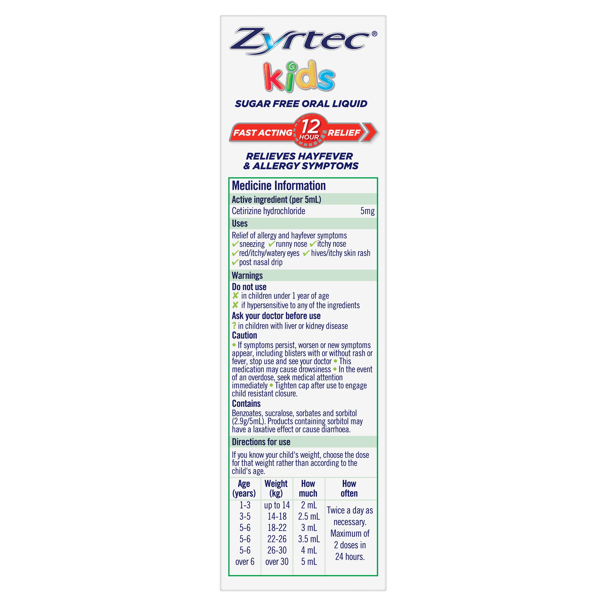 Zyrtec Kids Liquid Bubble Gum 60ml - Image 4