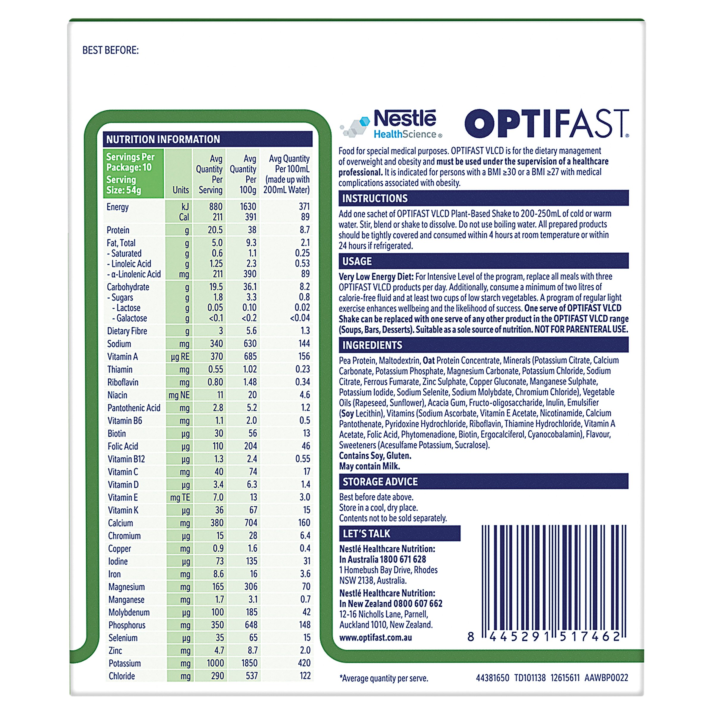 Optifast VLCD Plant Based Vanilla 10 pack - Image 2