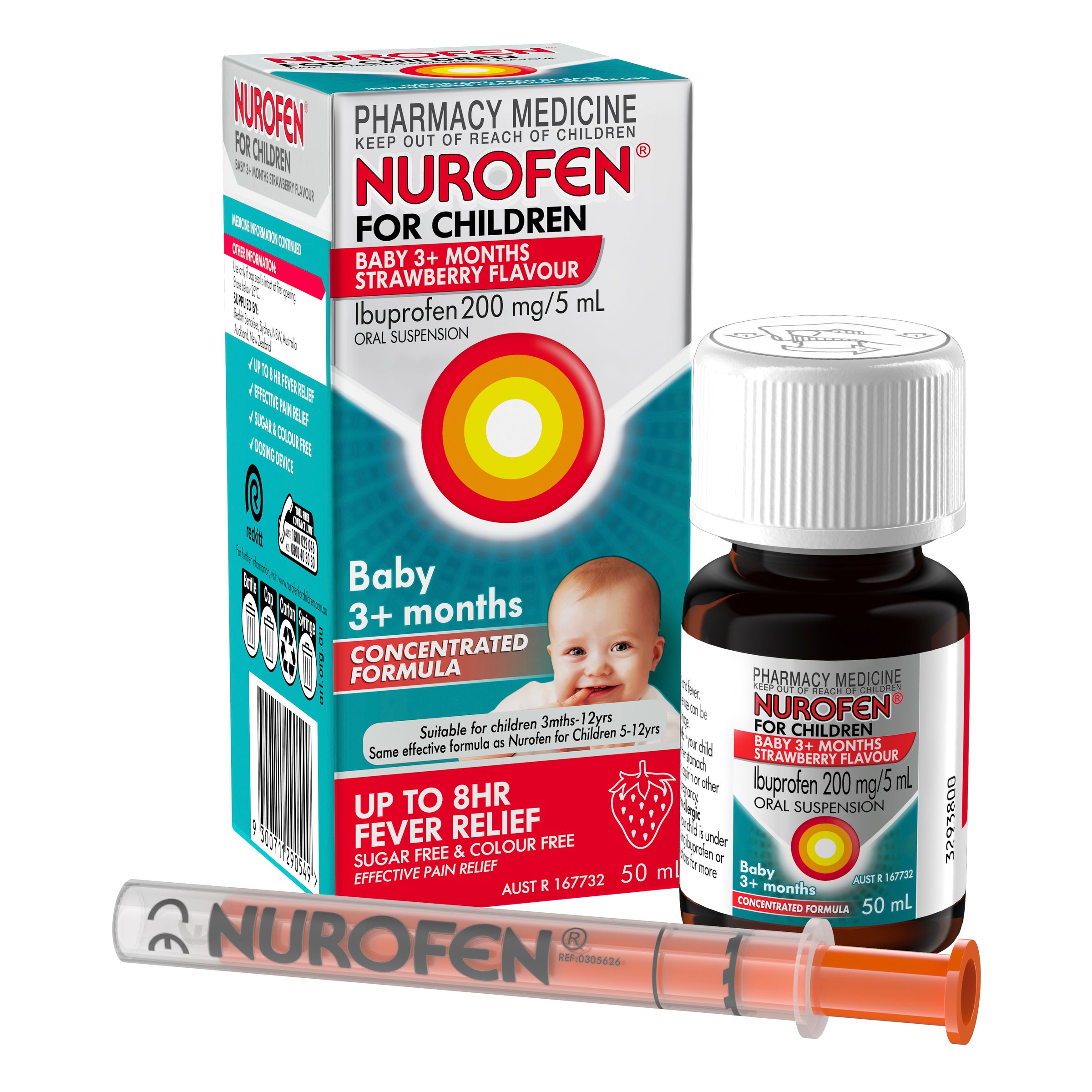 Nurofen for Children 3+ Months Pain And Fever Relief 200mg/5ml Strawberry 50ml - Image 6