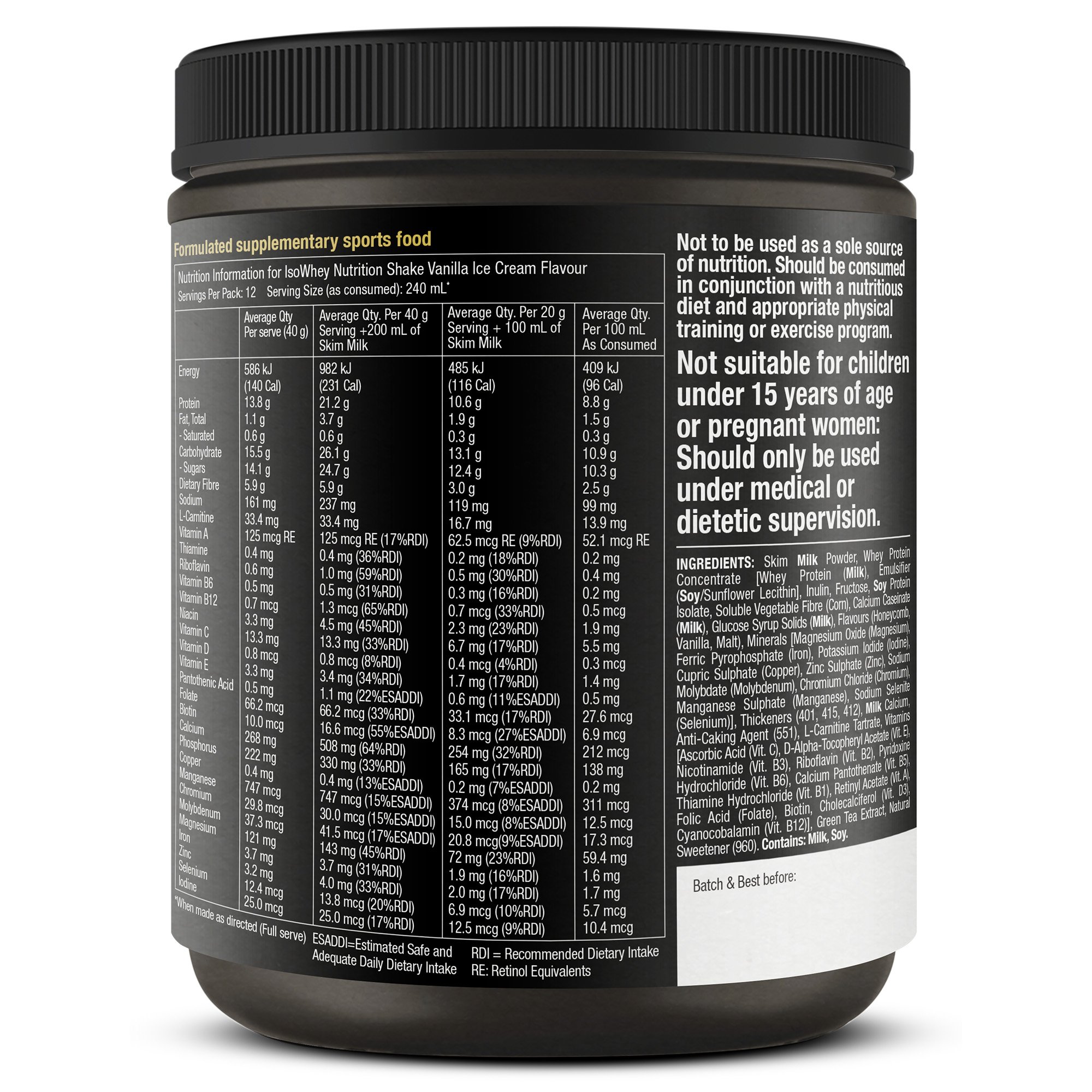 Isowhey GLP-1 Support Nutrition Shake Vanilla 480g - Image 3