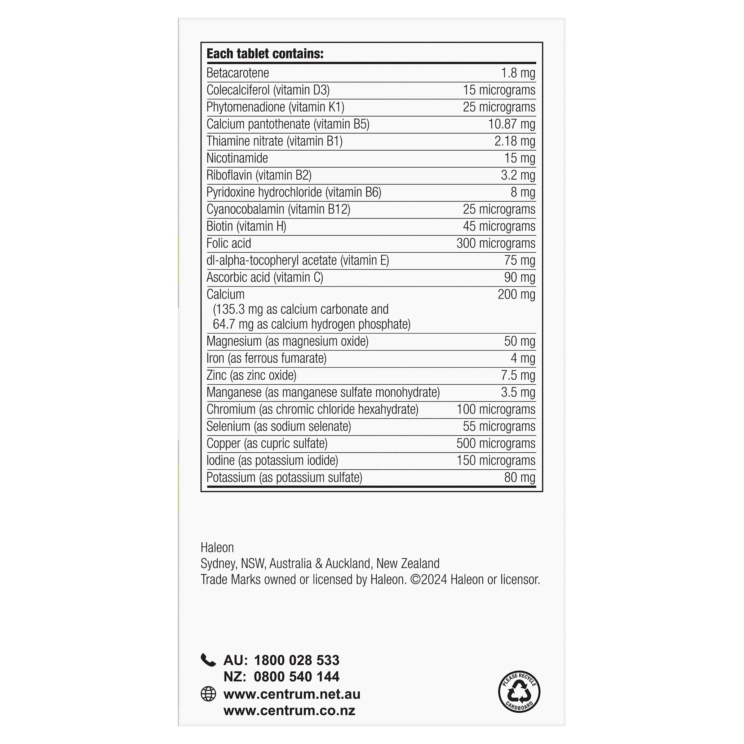 Centrum Advance 50+ Multivitamin 100 tablets - Image 2