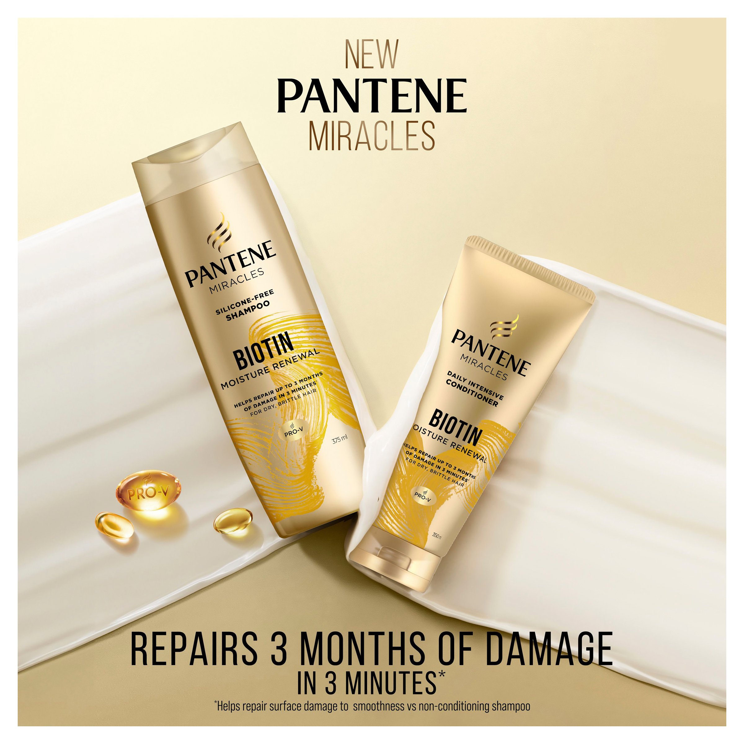 Pantene Miracles Biotin Daily Moisture Renew Shampoo 375ml - Image 6
