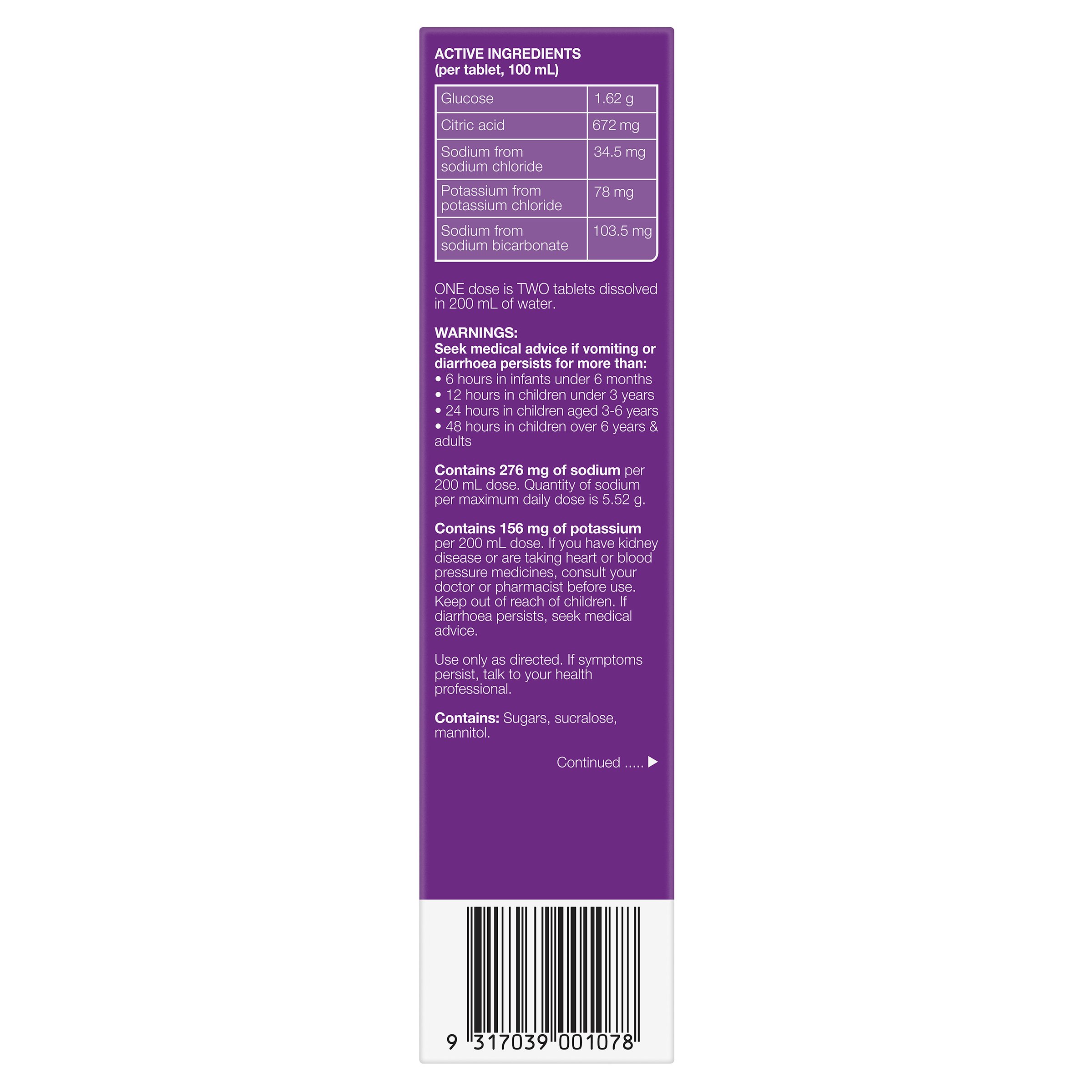 Hydralyte Effervescent Apple/Blackcurrant 20 tablets - Image 2