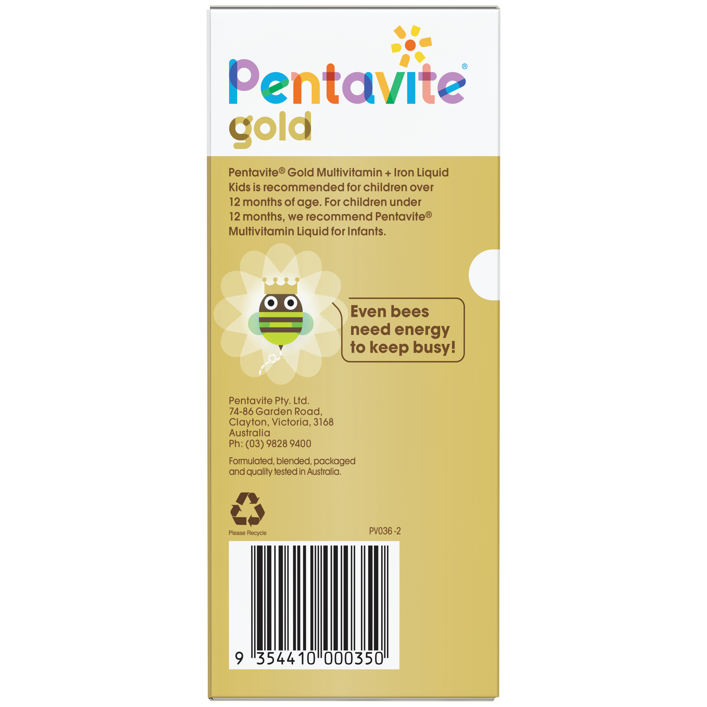Pentavite Gold Multivitamin + Iron Liquid 200ml - Image 2