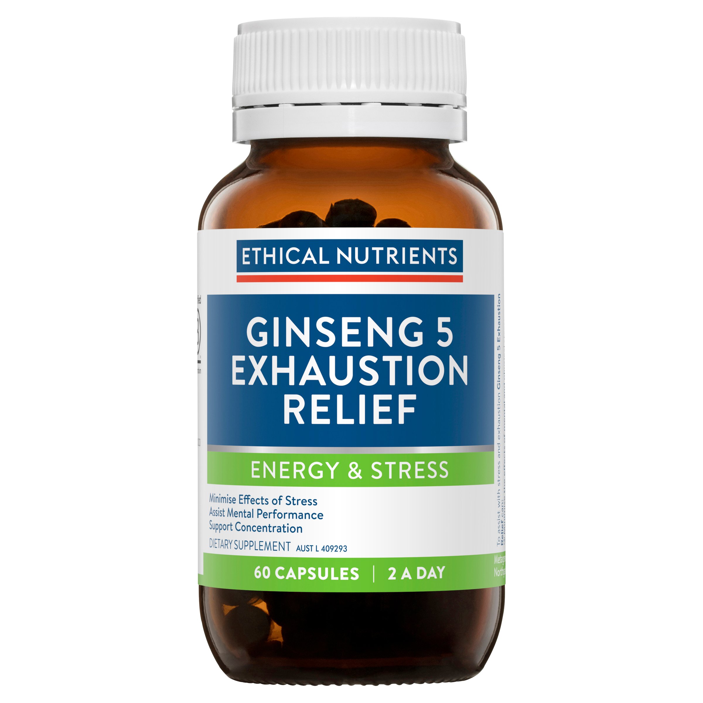 Ethical Nutrients Ginseng-5 Exhaustion Relief 60 capsules - Image 1