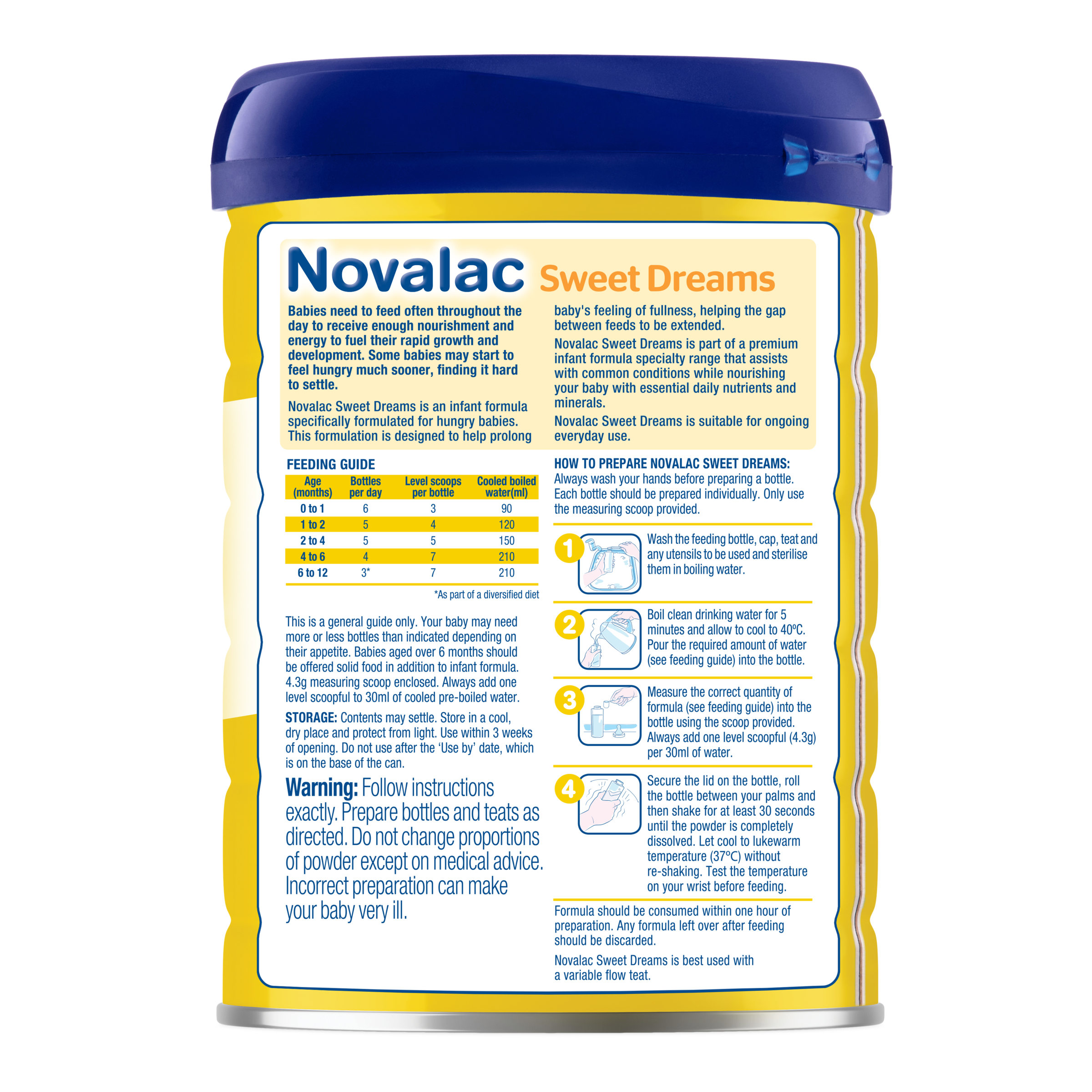 Novalac Infant Formula Sweet Dreams 0-12 Months 800g - Image 3