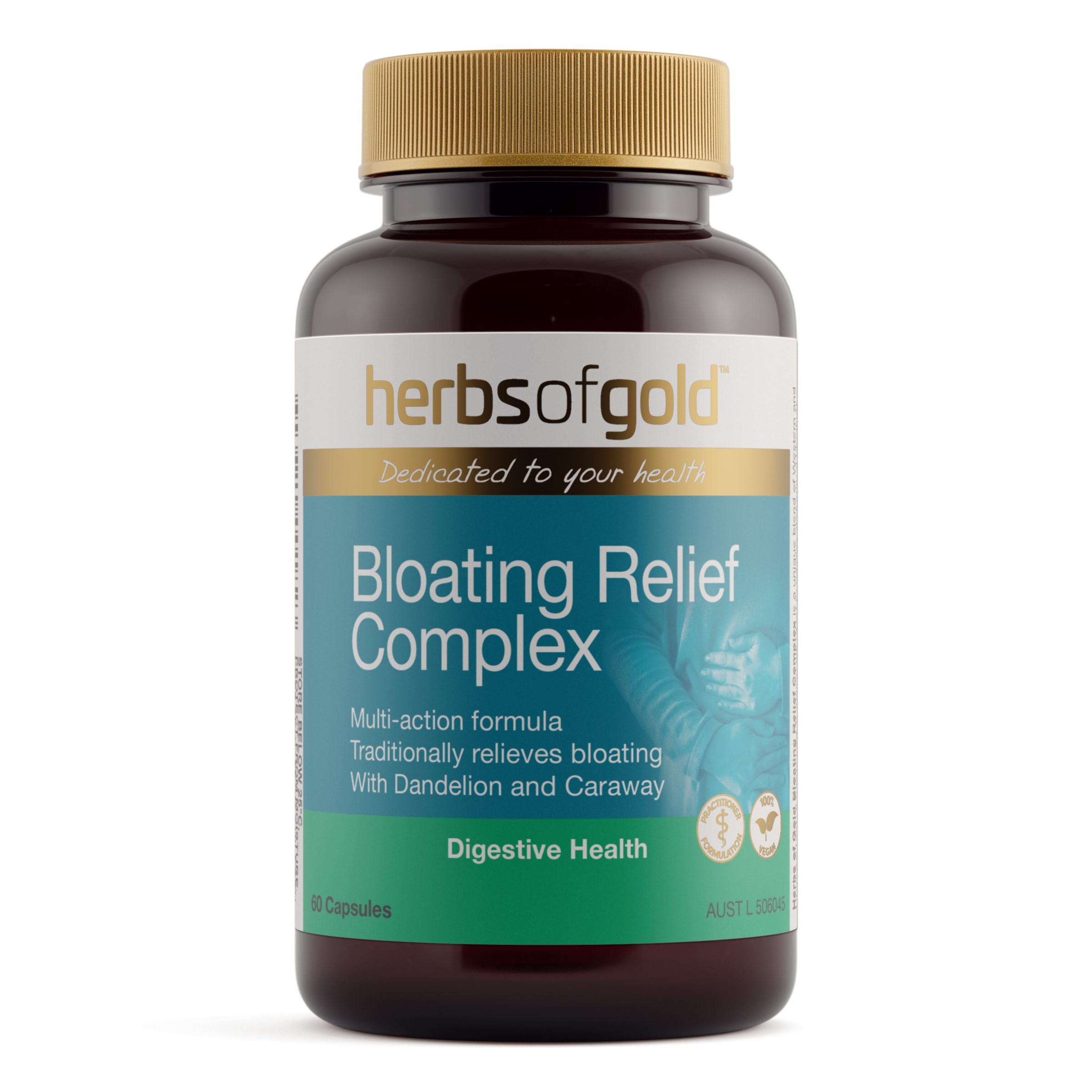 Herbs Of Gold Bloating Relief Complex 60 capsules - Image 1
