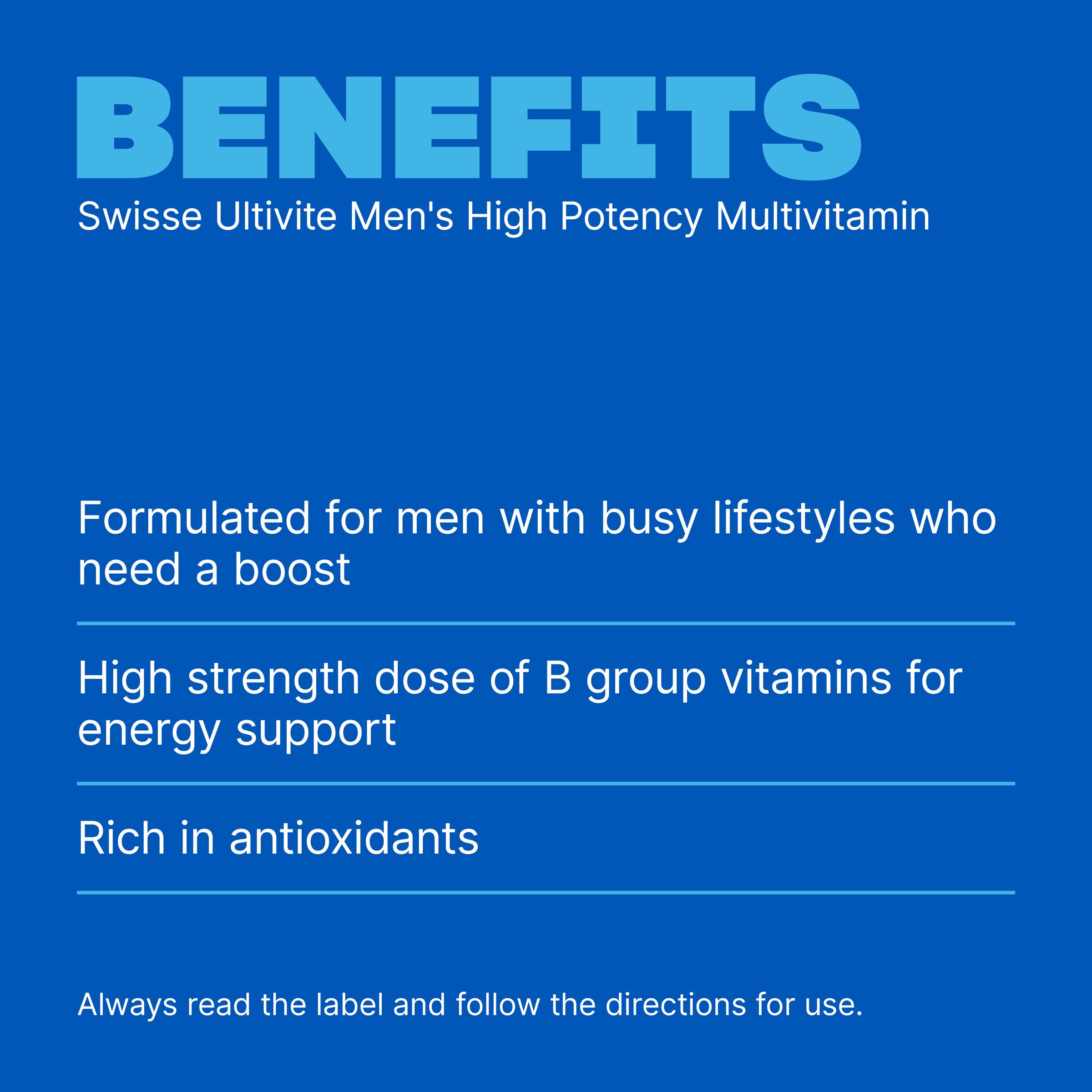Swisse Ultivite Men's High Potency Multivitamin 40 tablets - Image 4