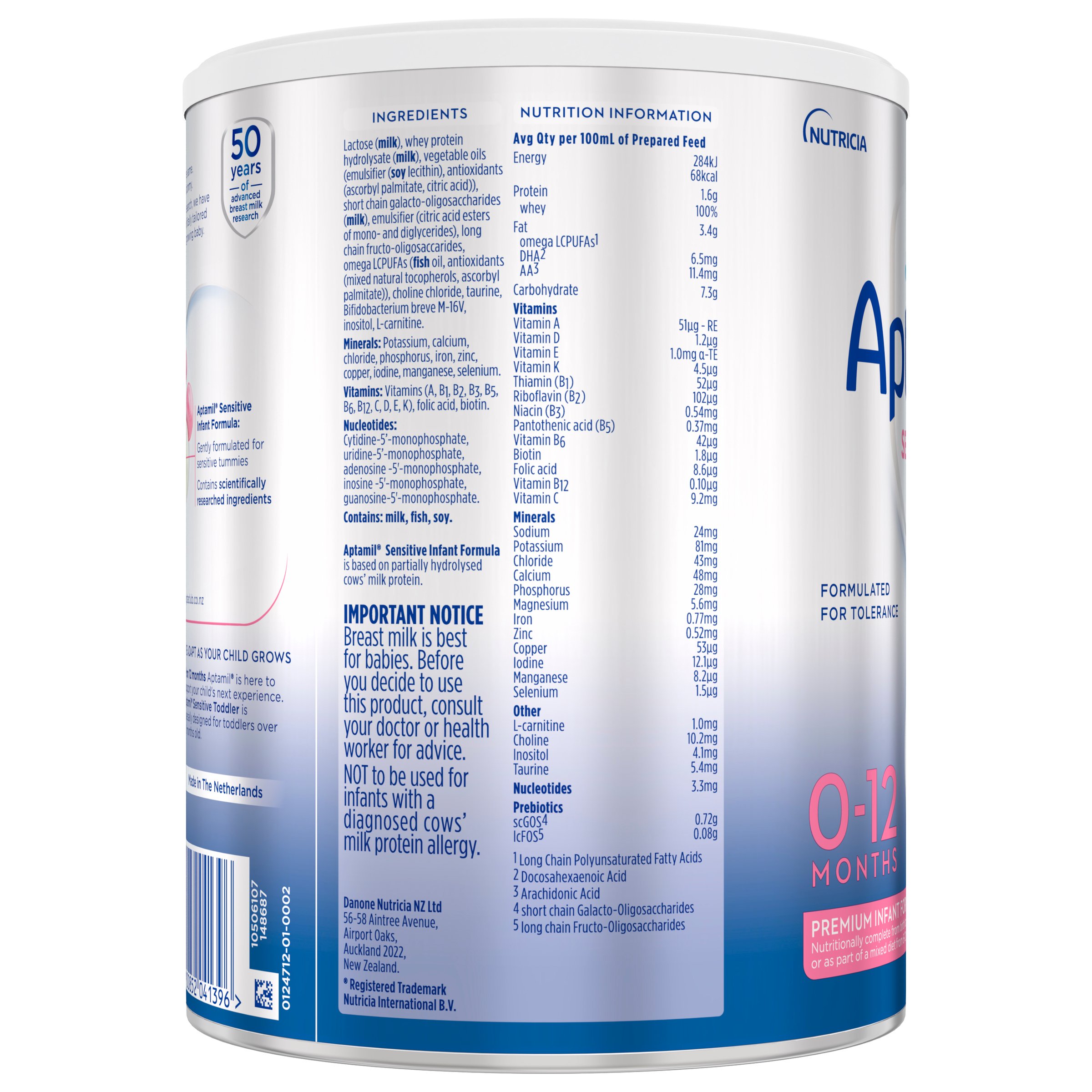 Aptamil Sensitive Premium Baby Formula From 0 To 12 Months 900g - Image 3