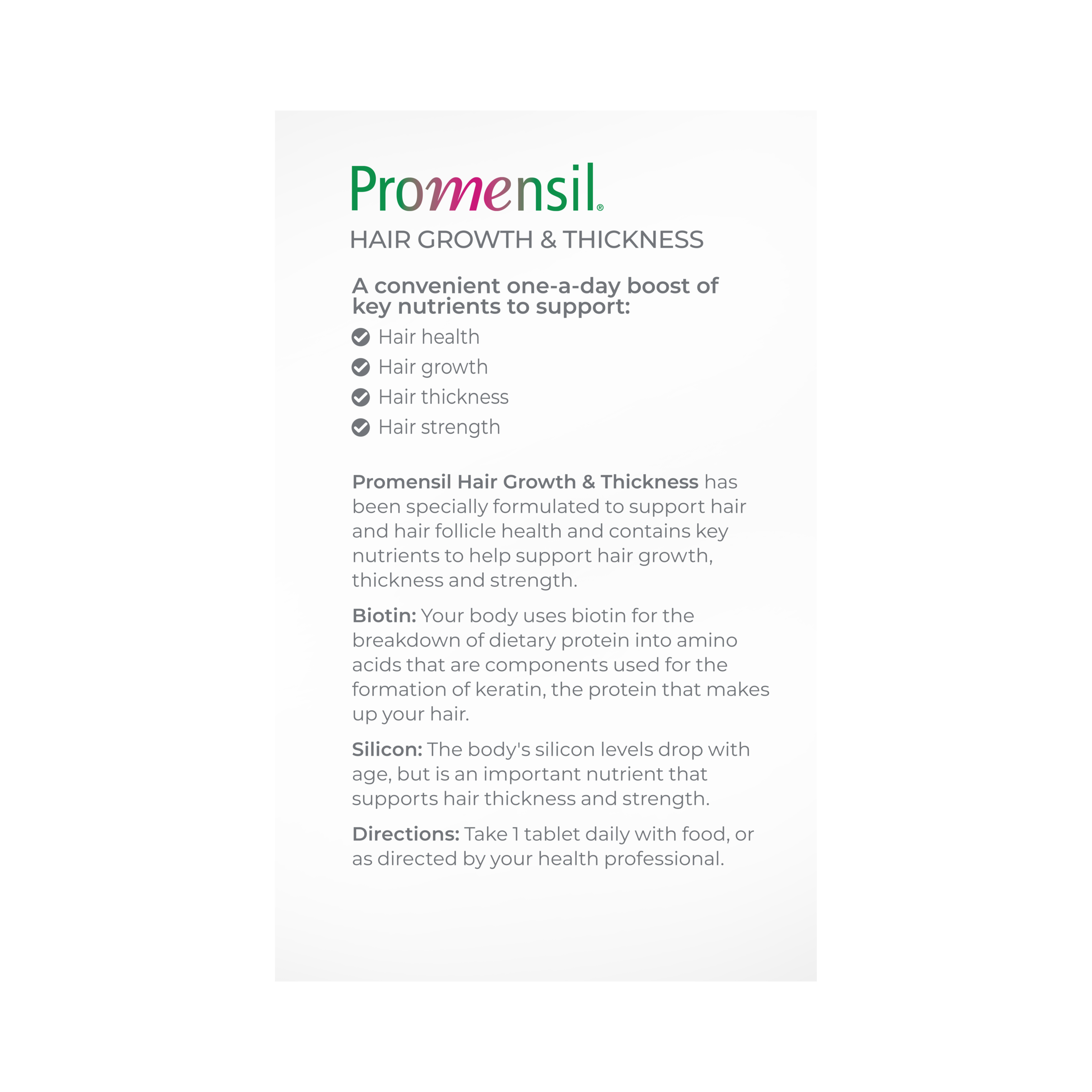 Promensil Hair Growth & Thickness 40 tablets - Image 2