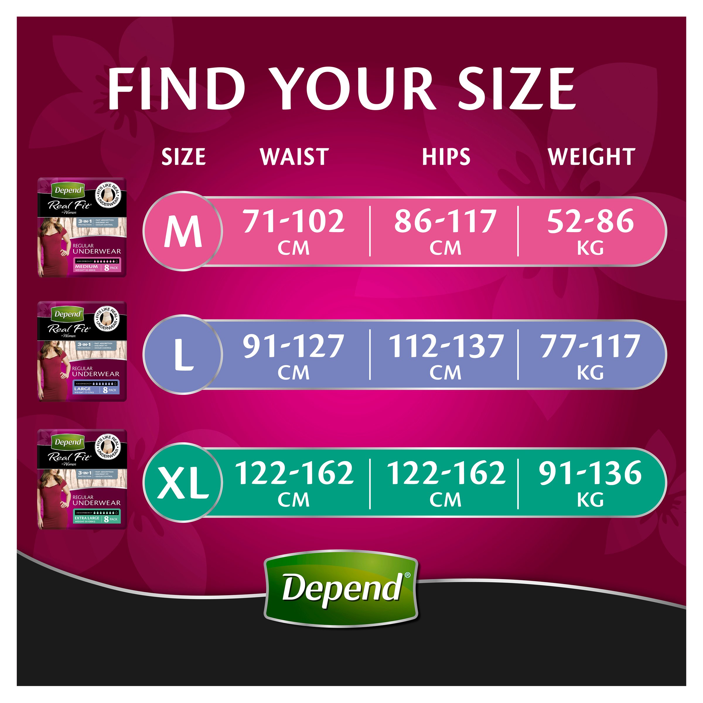 Depend Underwear RealFit Female Medium 8 pack - Image 7