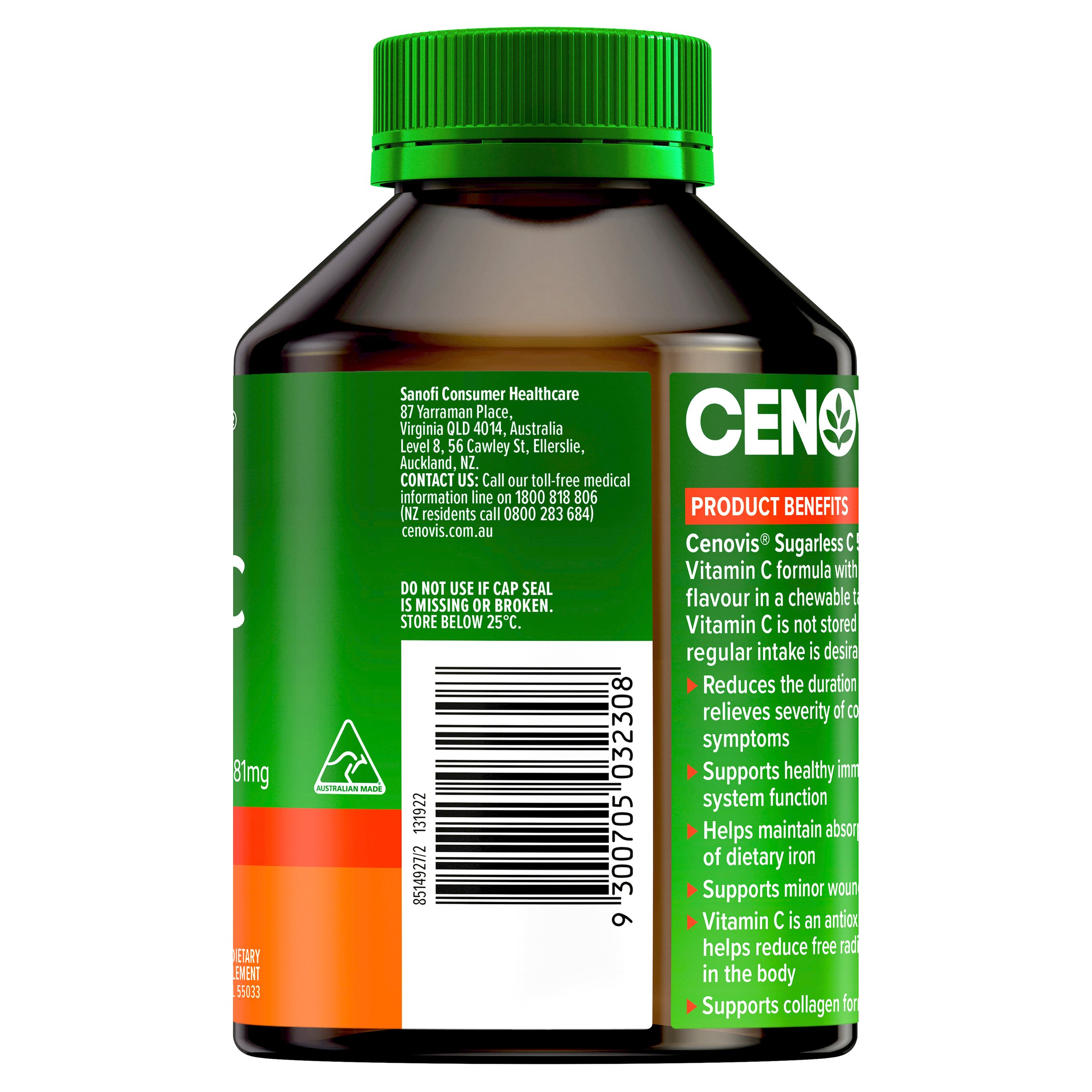 Cenovis Sugarless C 500mg - 300 chewable tablets - Image 2