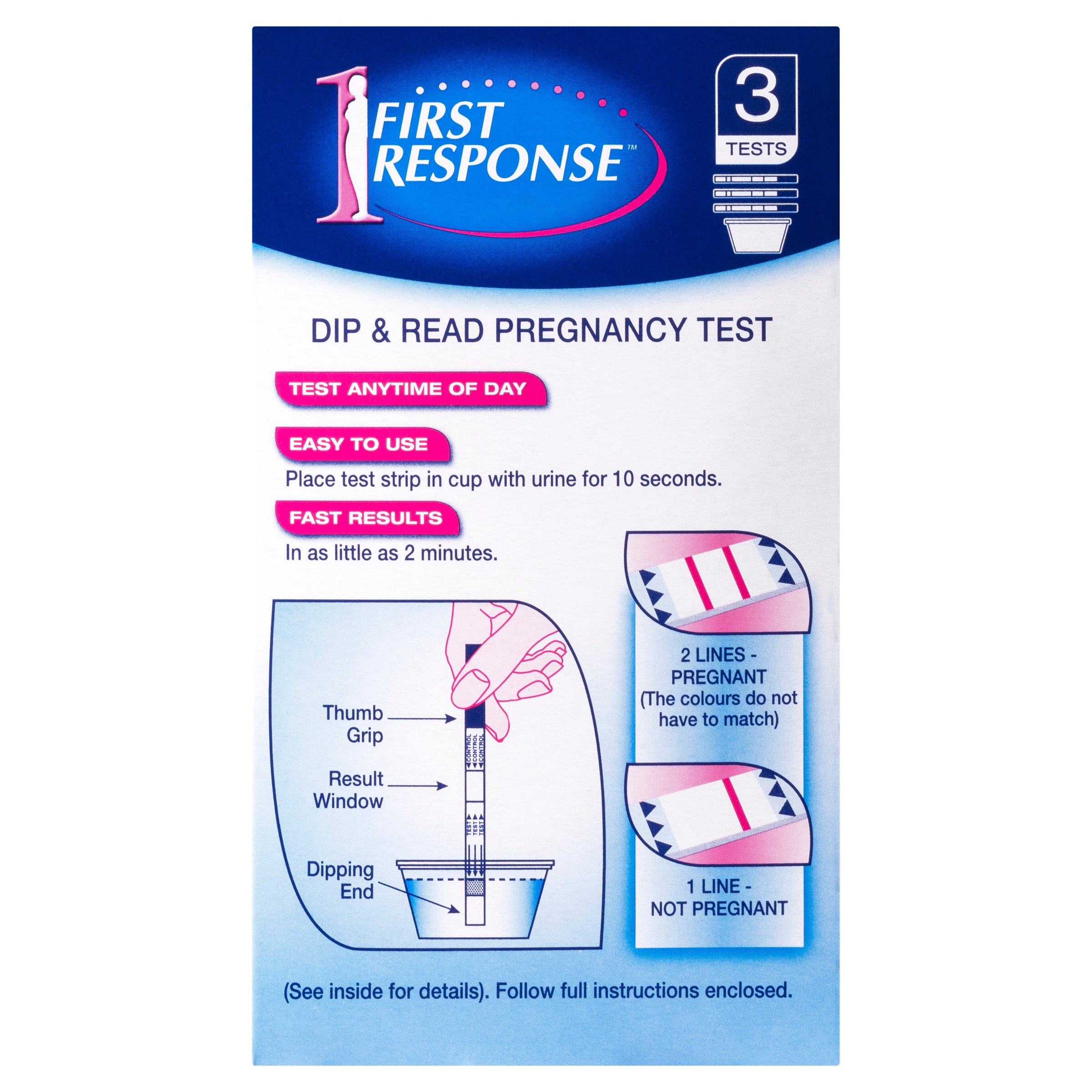First Response Pregnancy Test Dip & Read 3 pack - Image 2