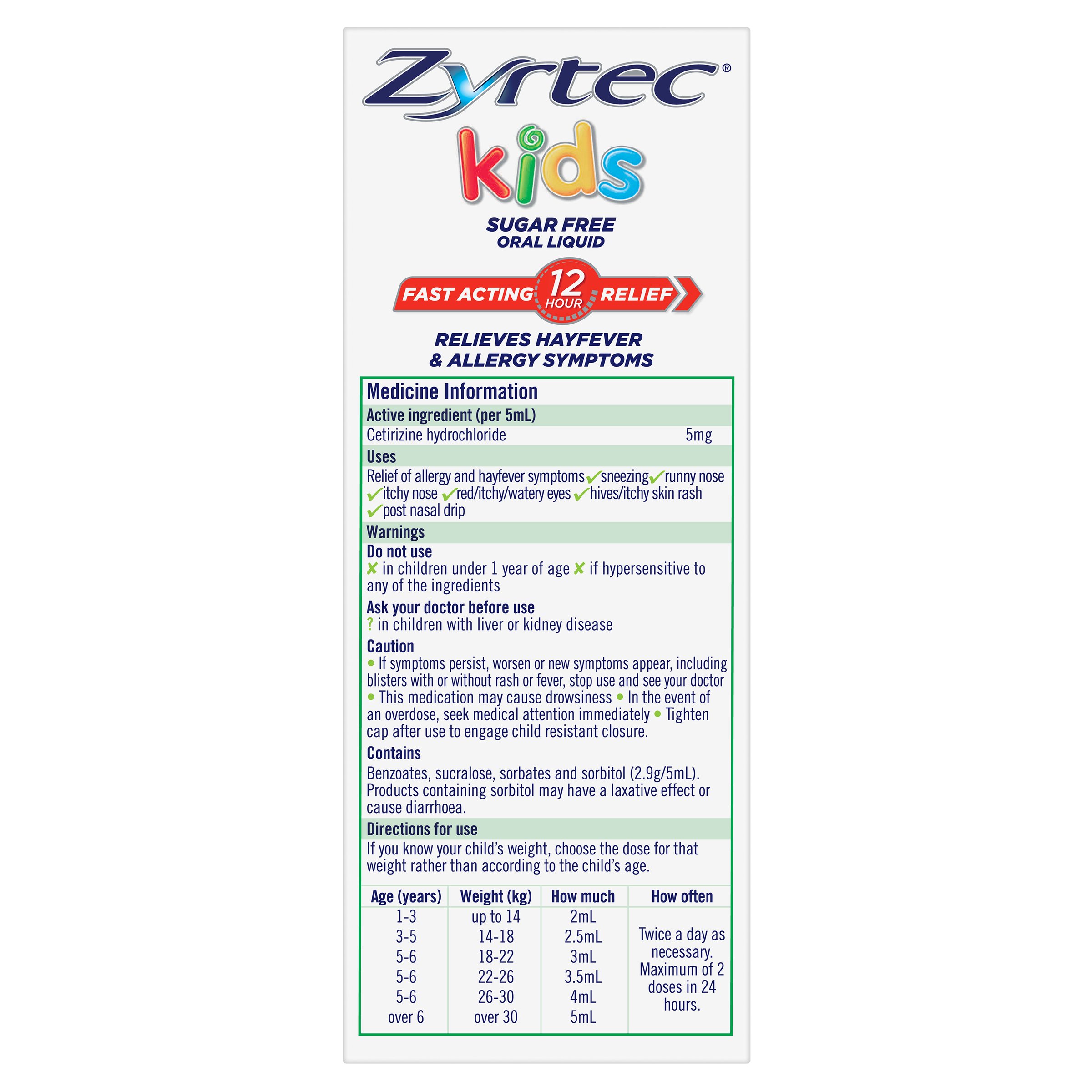 Zyrtec Kids Liquid Bubble Gum 120ml - Image 4