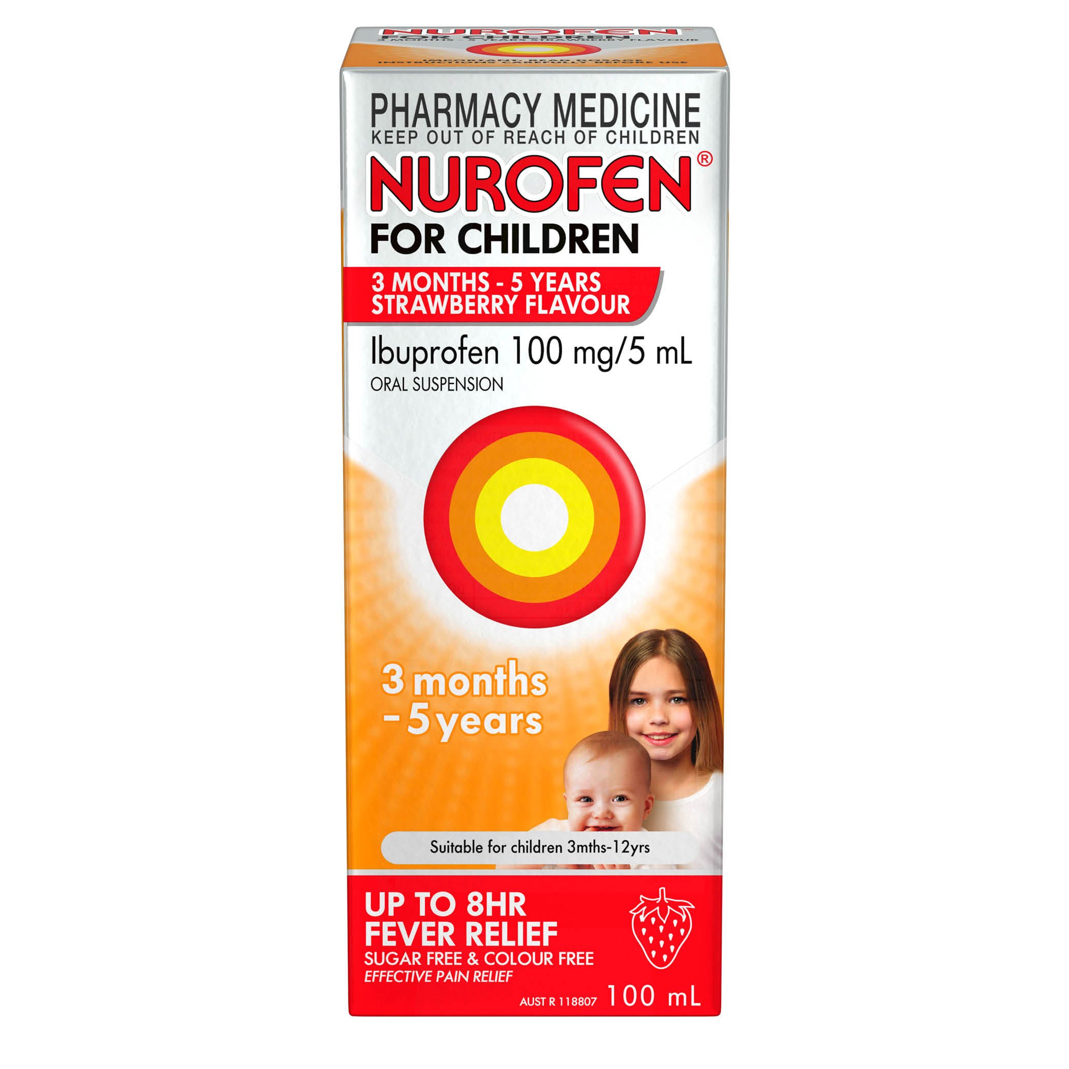 Nurofen for Children 3 Months to 5 Years Strawberry 100ml - Image 1