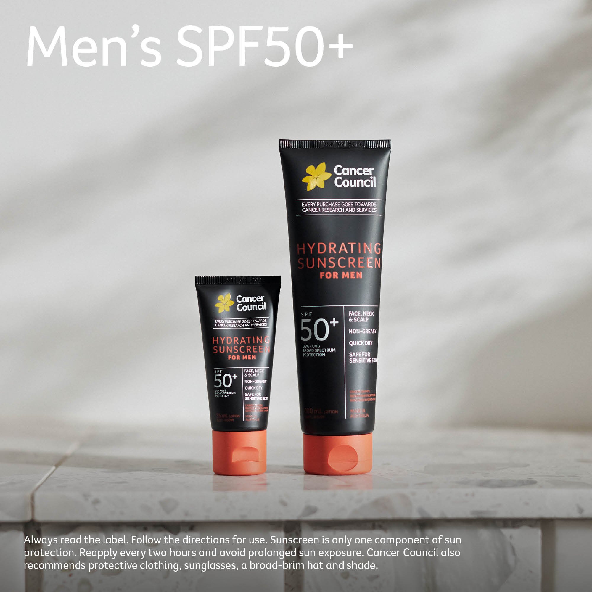 Cancer Council Hydrating Sunscreen For Men SPF50 + 100ml - Image 5