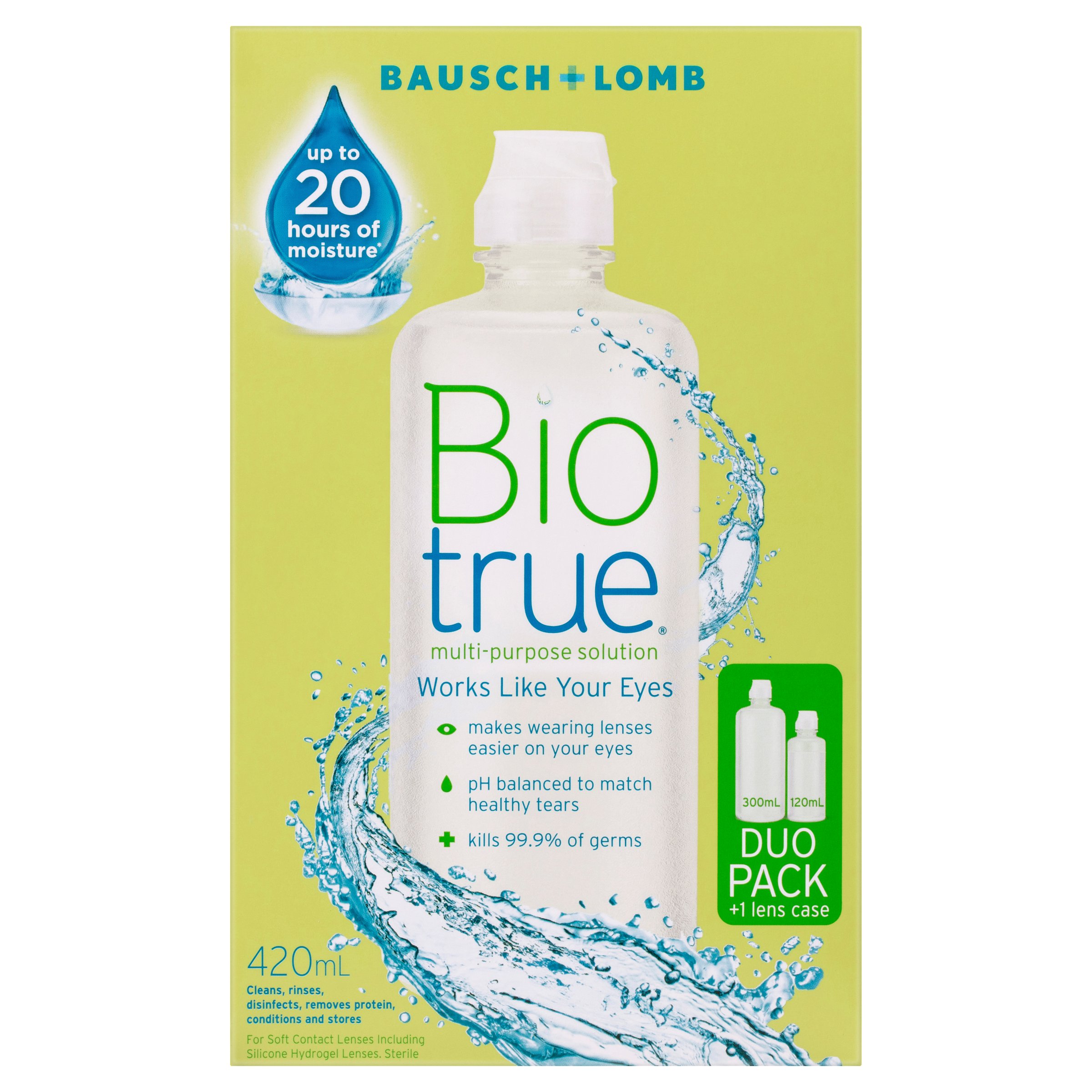 Bausch & Lomb Biotrue Multi Purpose Solution Duo Pack (300ml+120ml) 420ml - Image 1