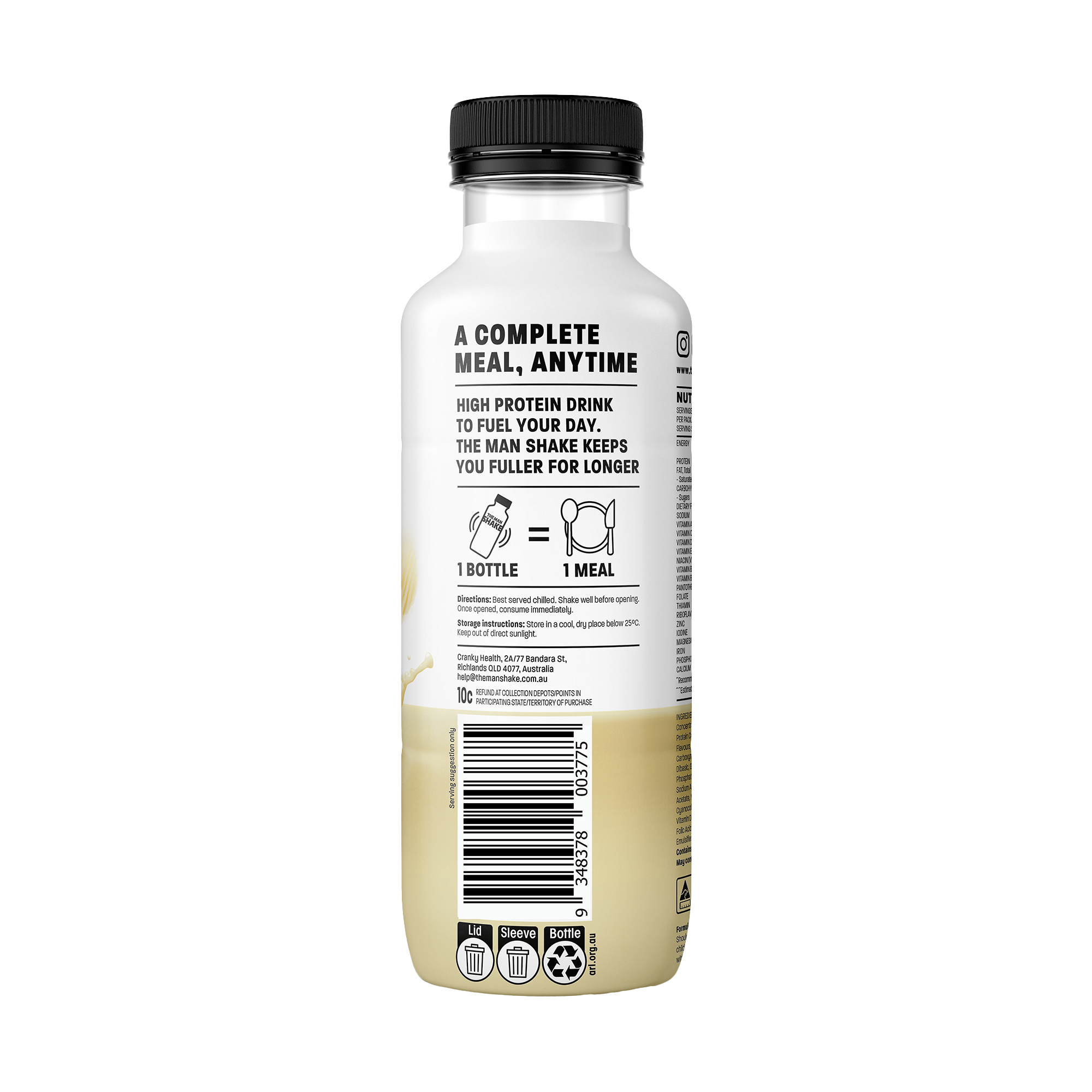 The Man Shake Meal Replacement Drink Vanilla 450ml - Image 3