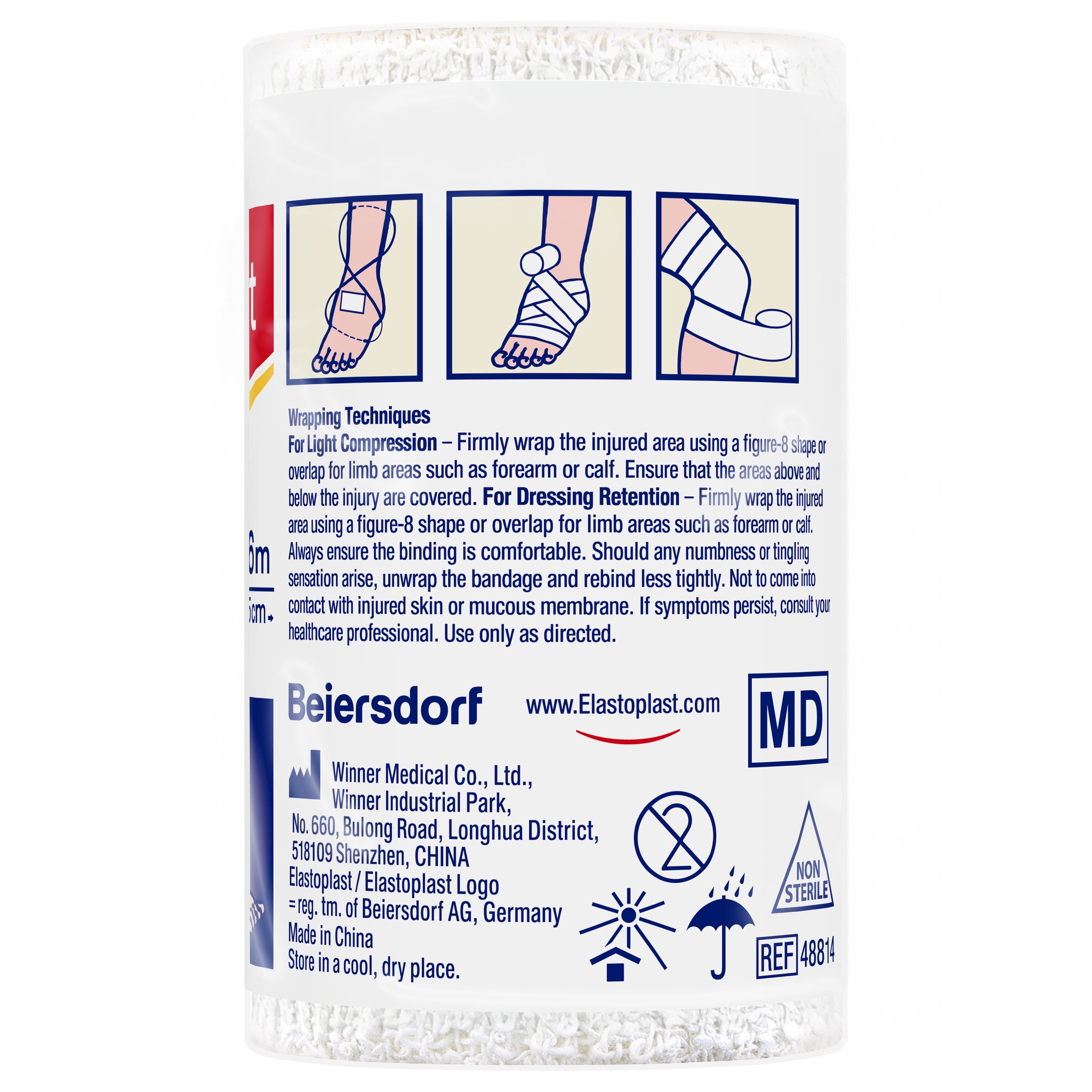 Elastoplast Crepe Bandage Medium Weight 7.5cm X 1.6m White - 1 roll - Image 2