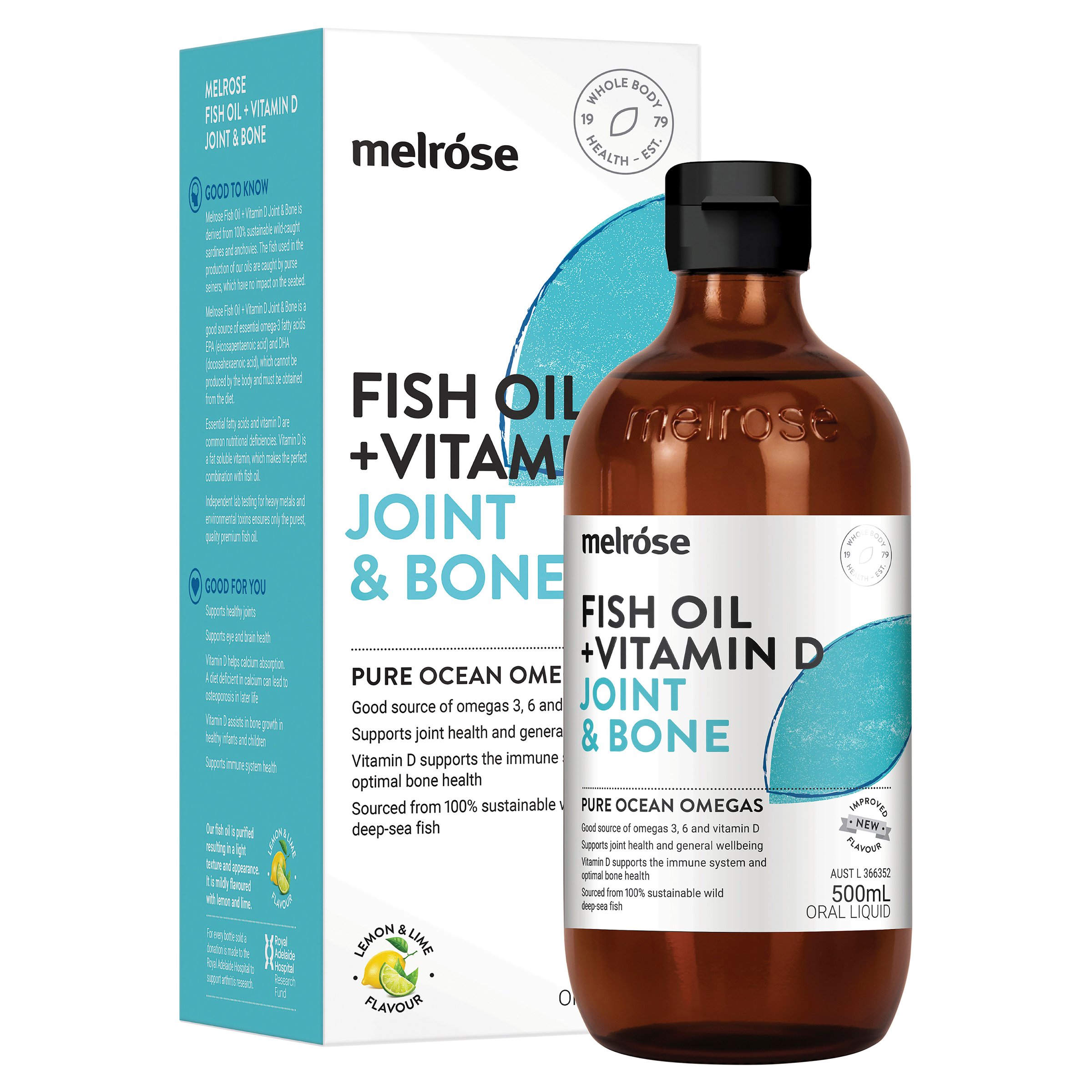 Melrose Fish Oil + Vitamin D Joint & Bone 500ml - Image 3