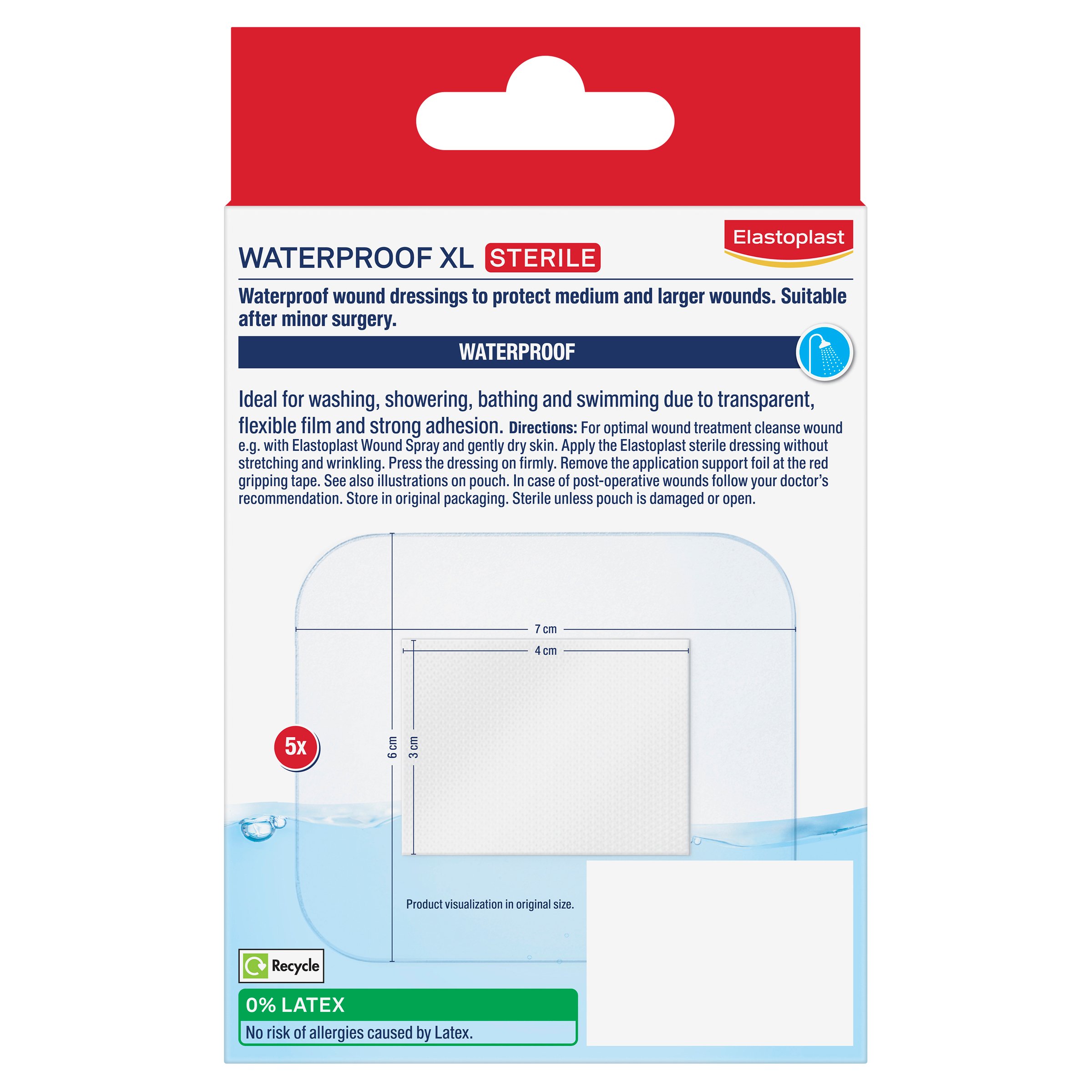 Elastoplast Aqua Protect XL Waterproof Dressing 6 X 7cm - 5 strips - Image 2