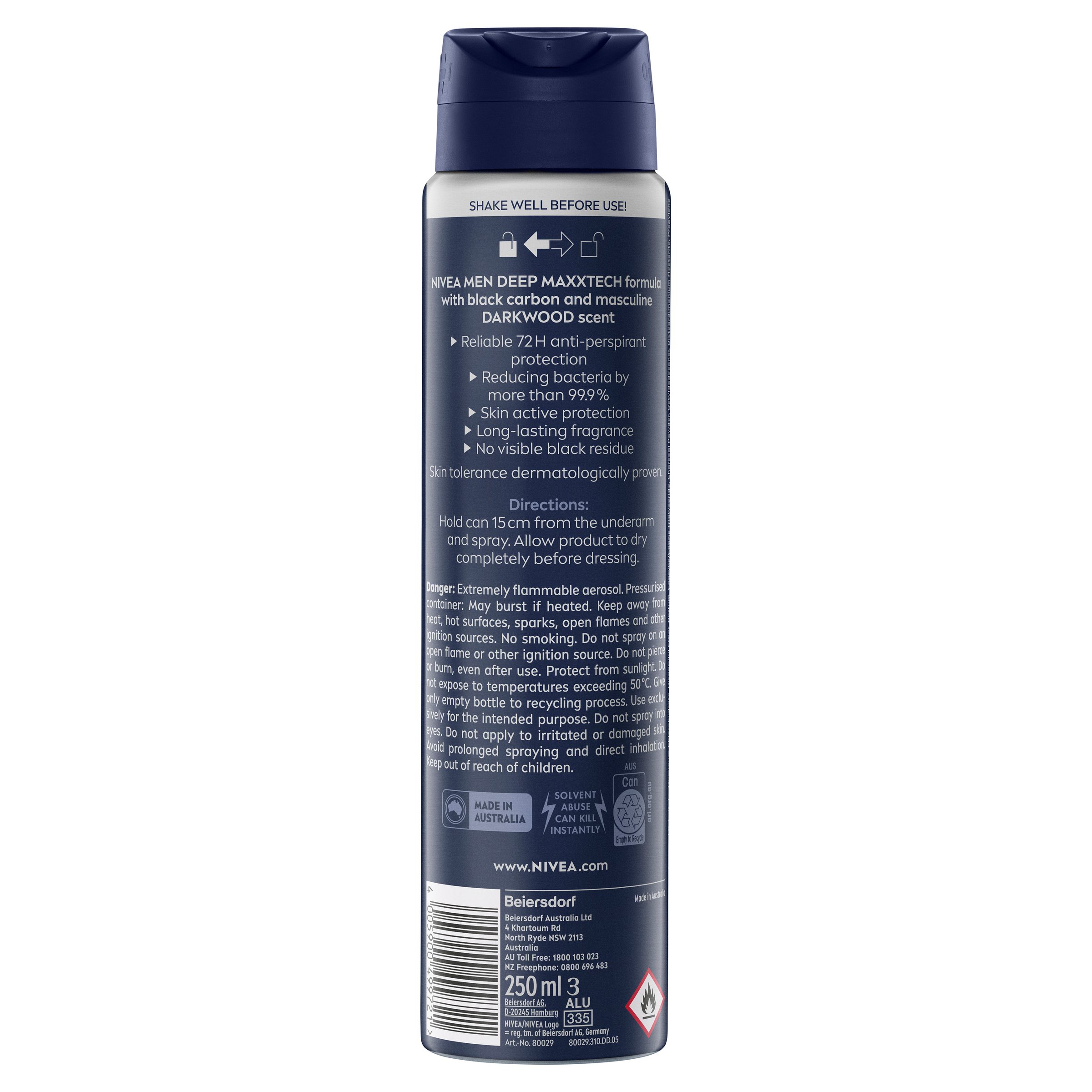 Nivea Men Deodorant Spray Deep 250ml - Image 2