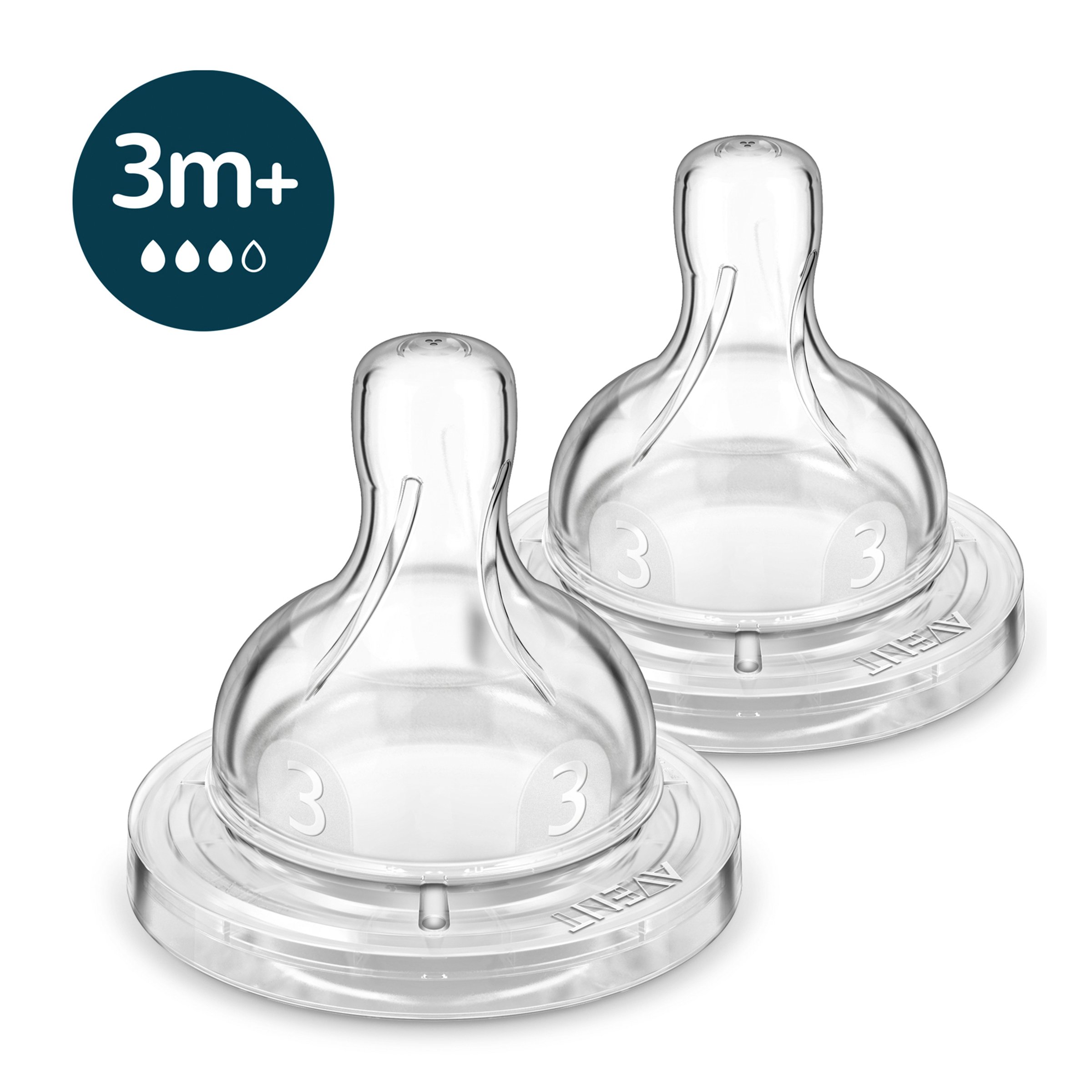 Avent Anti-Colic Silicone Teat Medium Flow 3M+ BPA Free 2 pack - Image 4