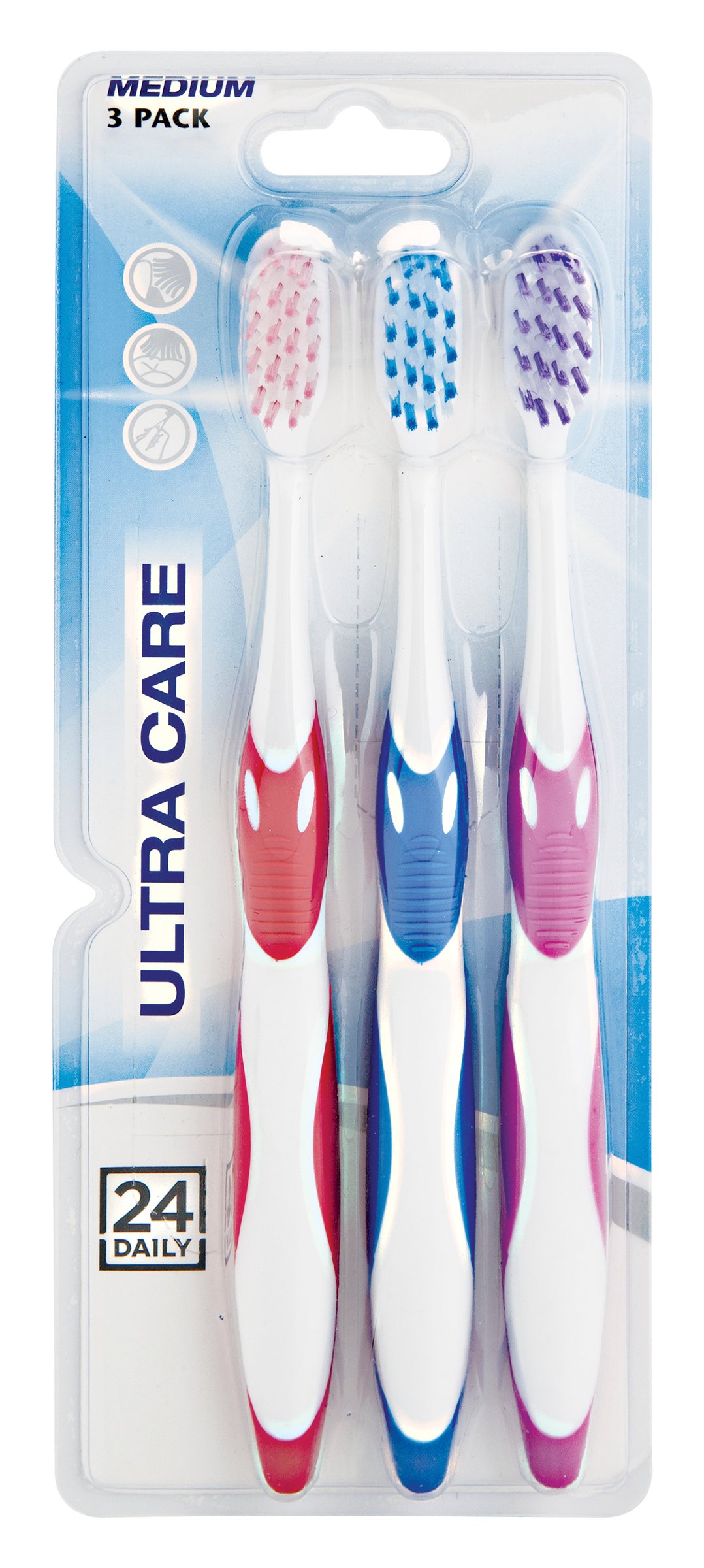 24 Daily Ultra Care Toothbrush Medium 3 pack - Image 1