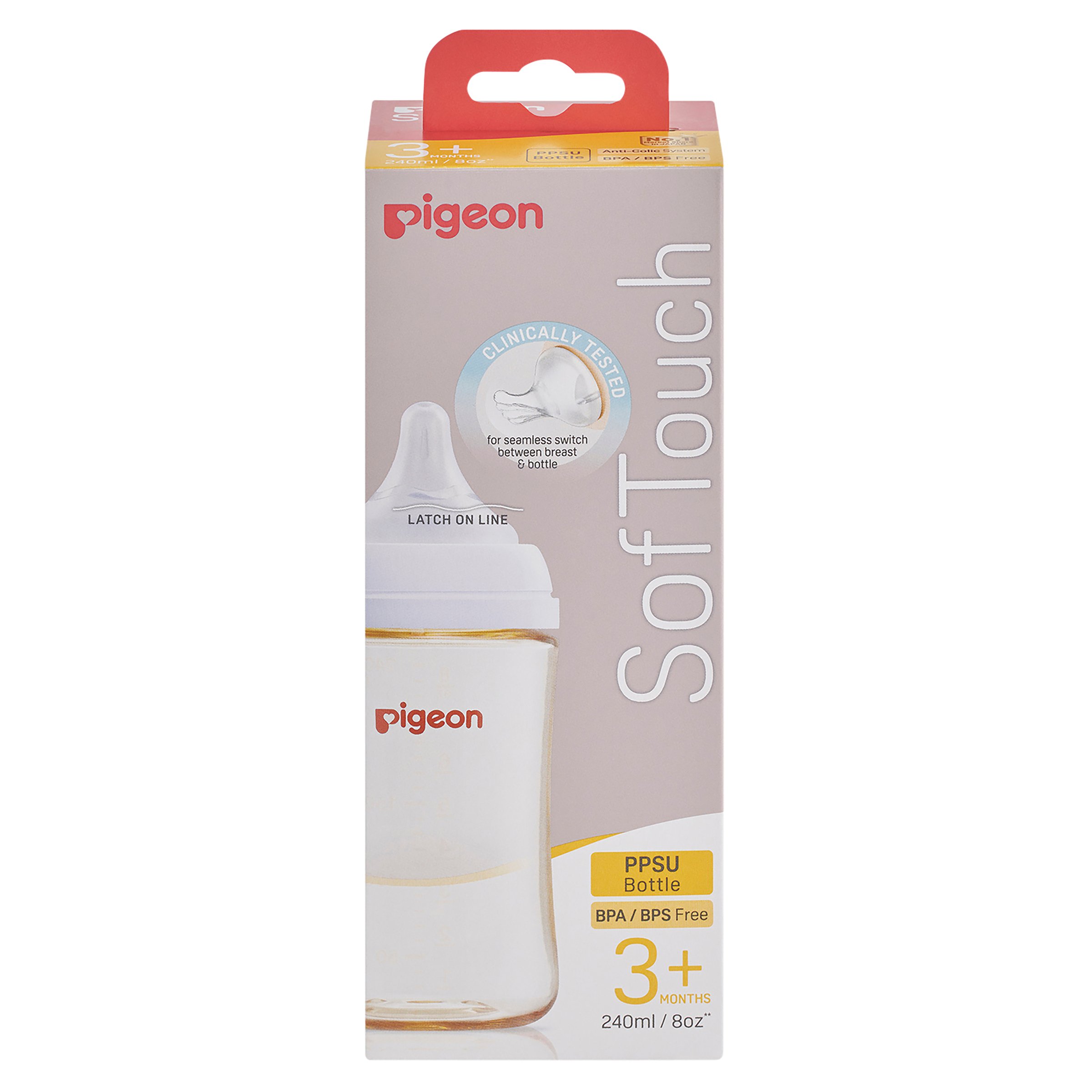 Pigeon Softouch 3 Nursing Bottle PPSU Medium 240ml - Image 1