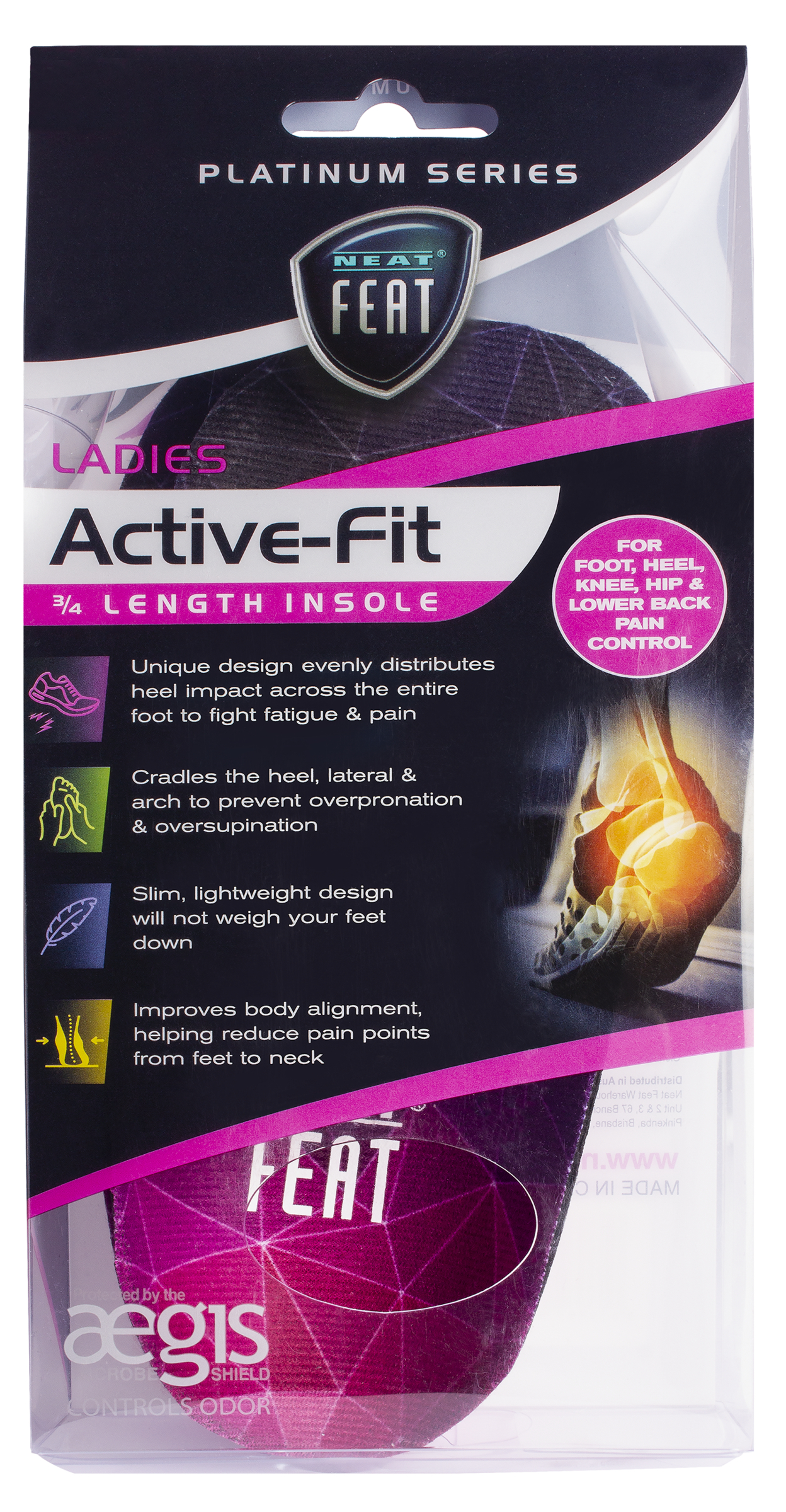 Neat Feat Ladies 3/4 Active Fit Large 1 pair