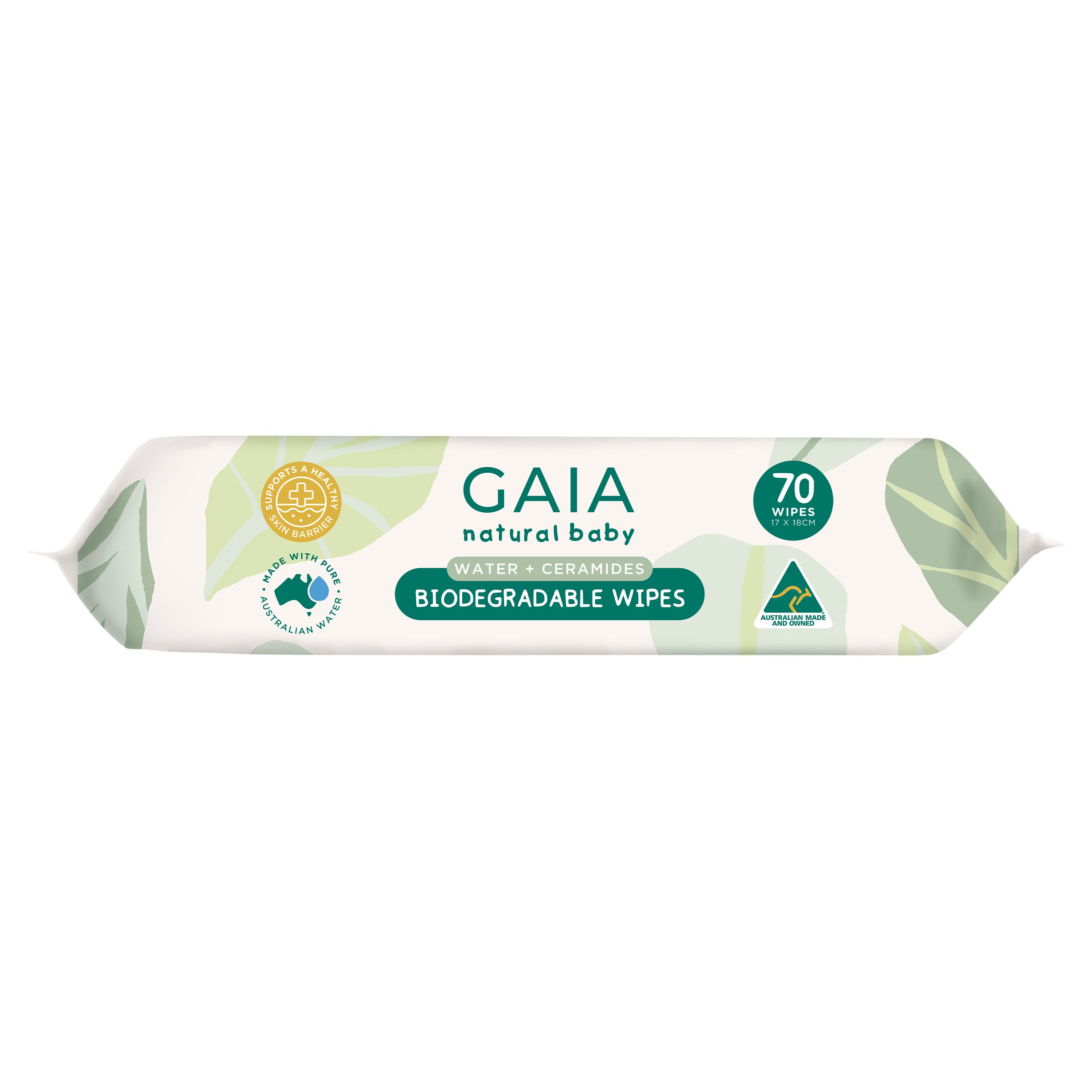 Gaia Biodegradable Water Wipes 70 wipes - Image 4