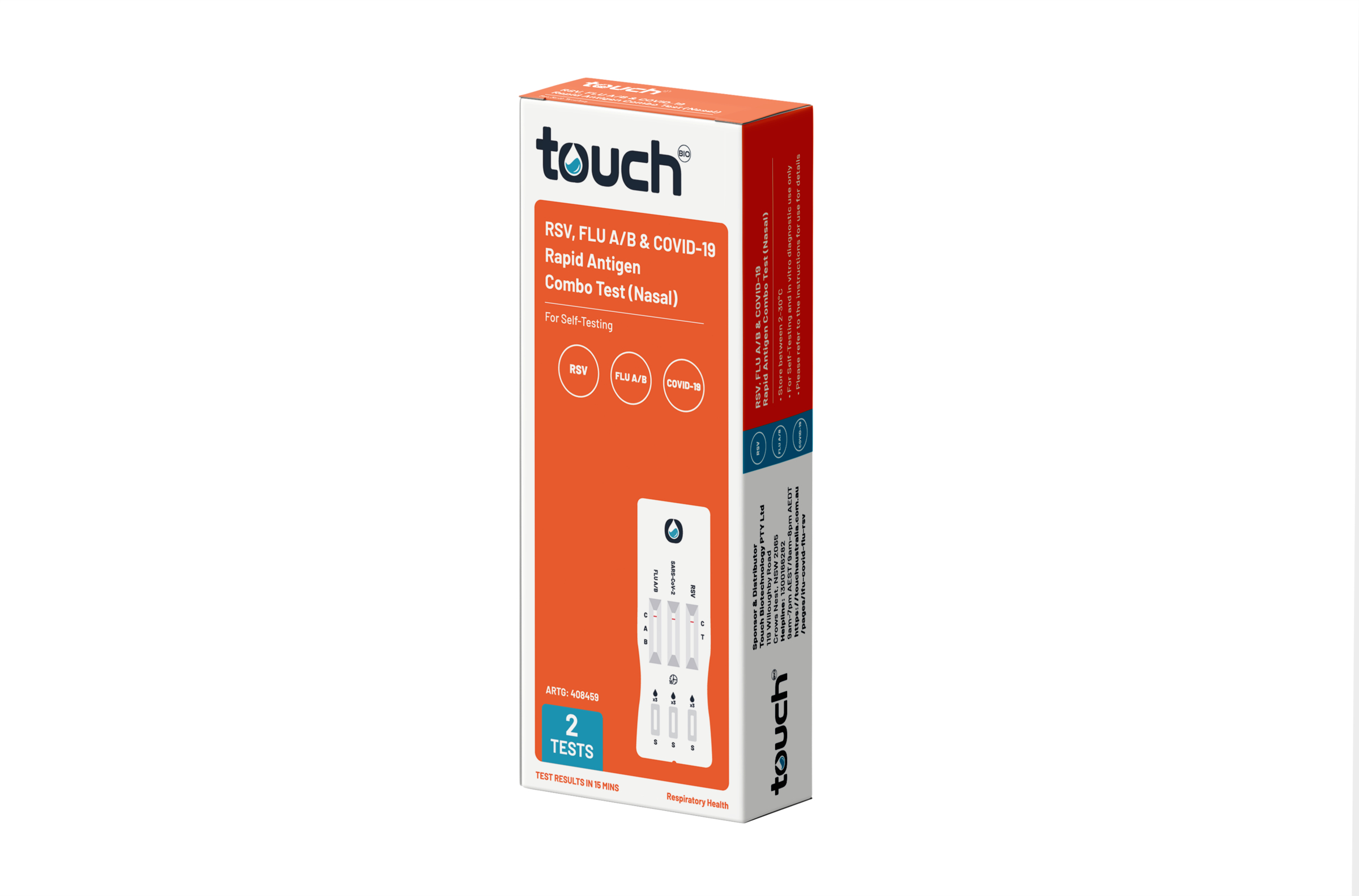 TouchBio RSV, Flu A/B & COVID-19 Rapid Antigen Self-Testing Kit 2 pack - Image 3