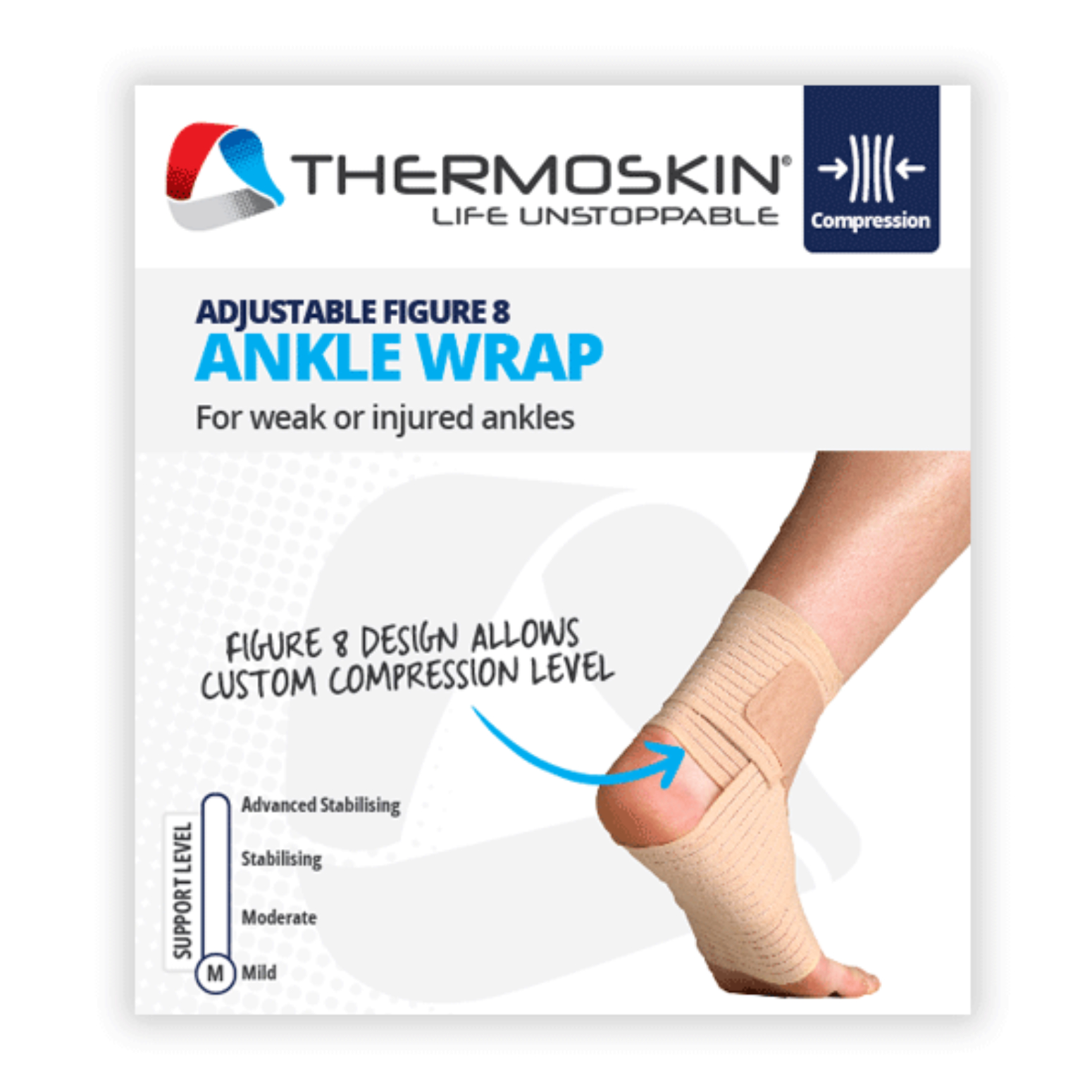Thermoskin Adjustable Figure 8 Ankle Wrap S/M - Image 2