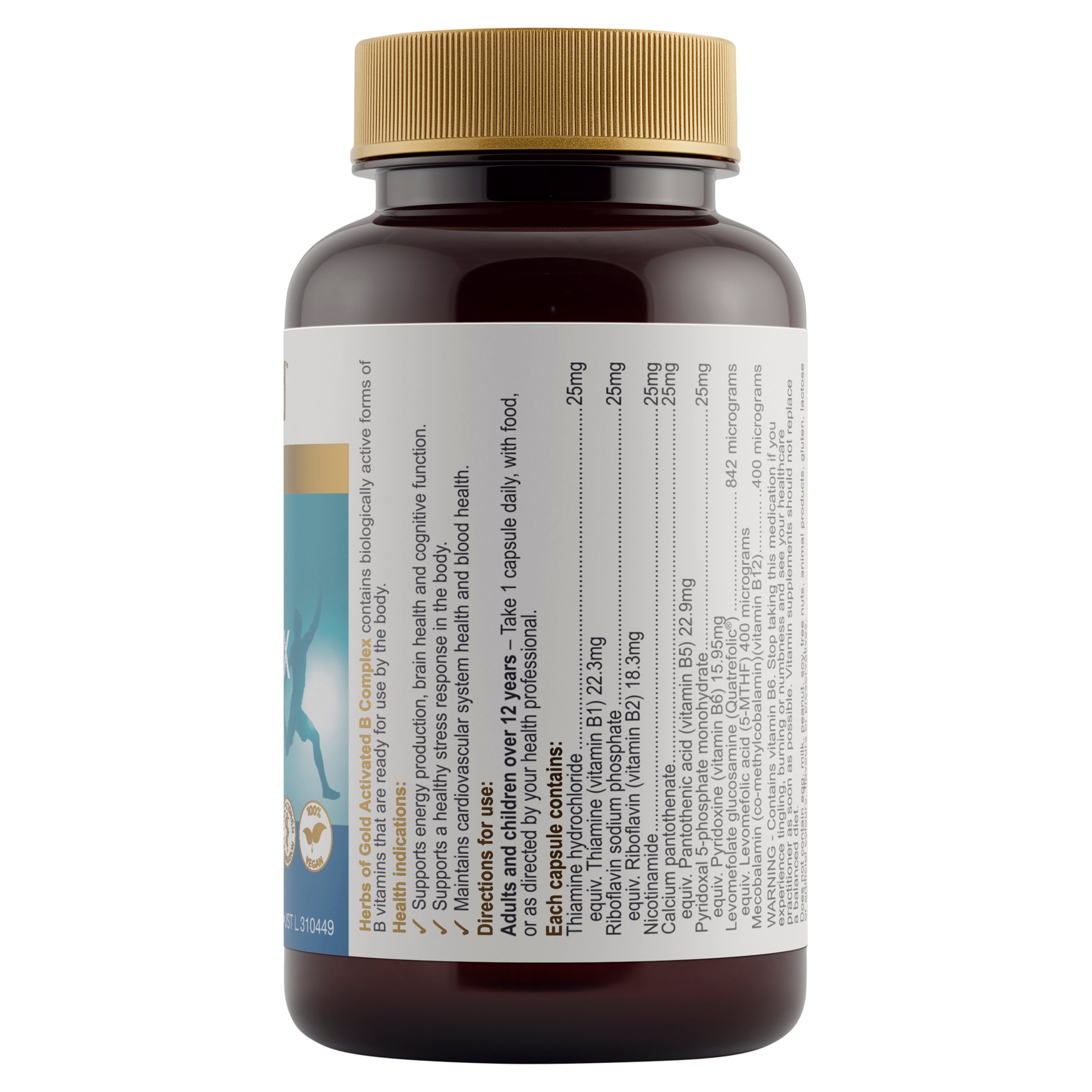 Herbs of Gold Activated B Complex 60 capsules - Image 2