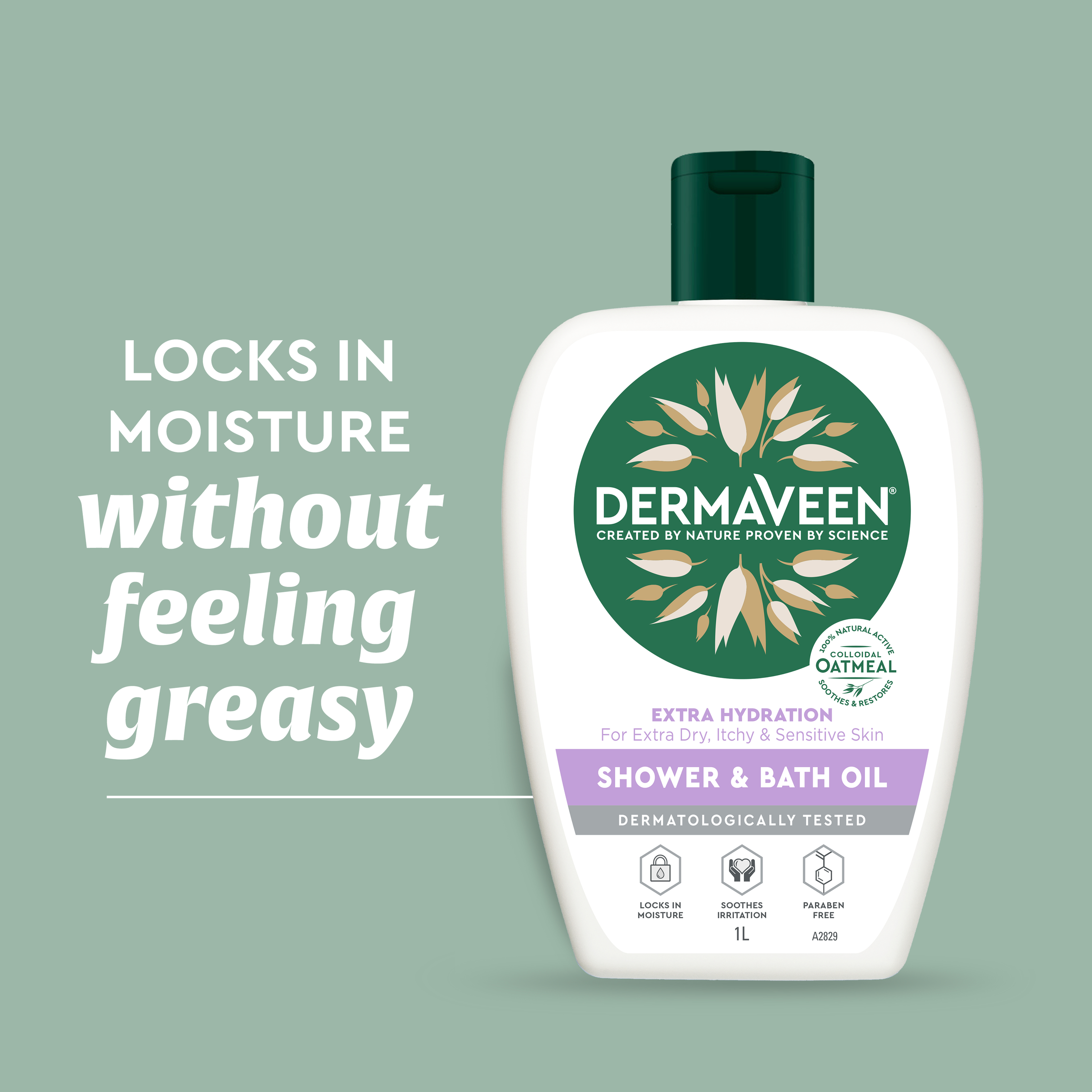 DermaVeen Extra Hydration Shower & Bath Oil 1 litre - Image 4