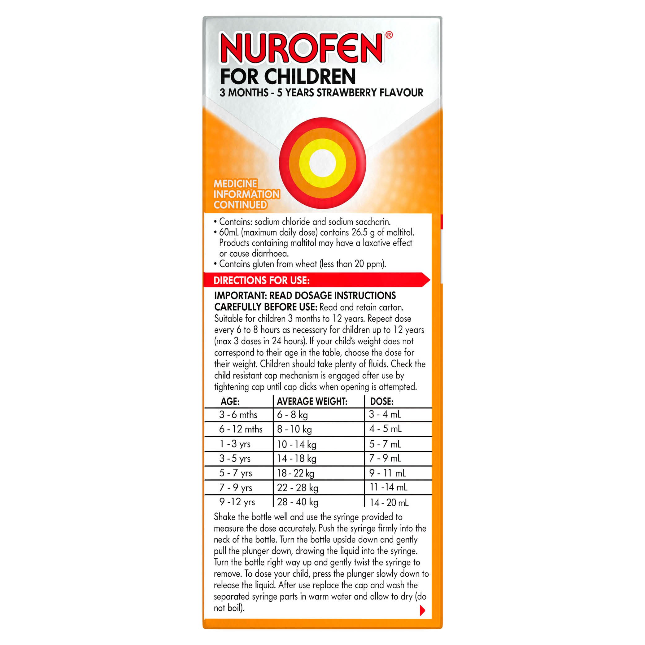 Nurofen for Children 3 Months to 5 Years Strawberry 100ml - Image 2