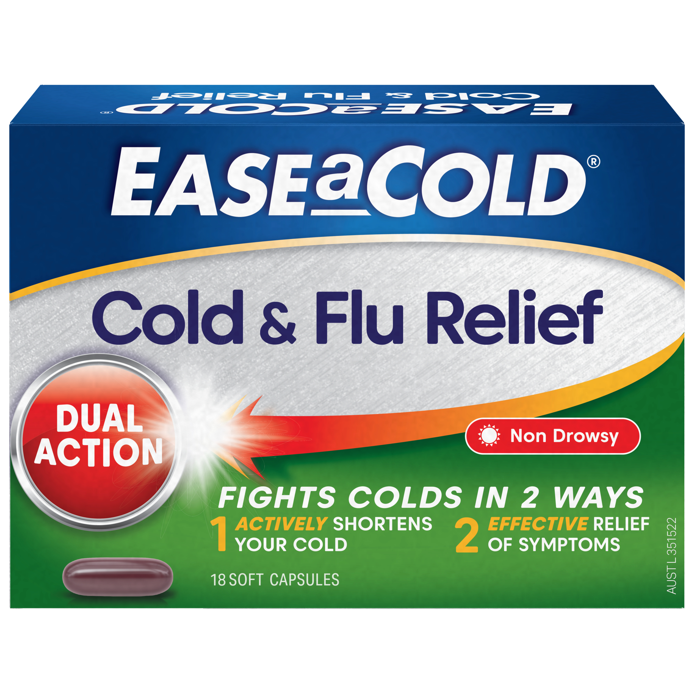 Ease-A-Cold Cold & Flu Relief 18 capsules - Image 1