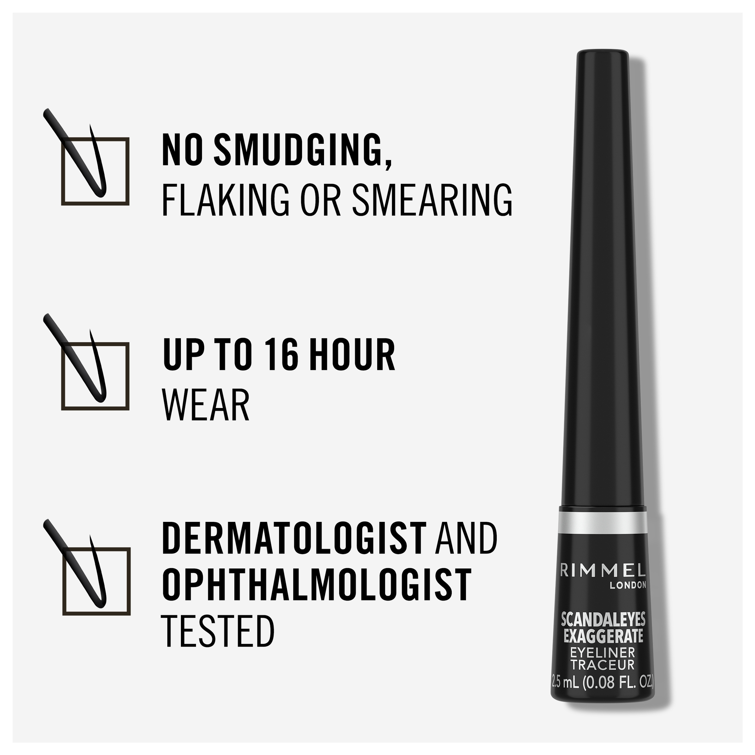 Rimmel Exaggerate Liquid Eye Liner 100 Black 2.5ml - Image 4