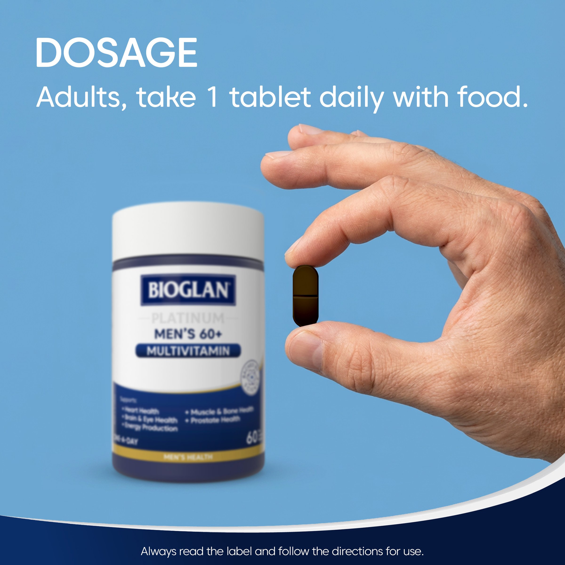 Bioglan Platinum Men's 60+ Multivitamin 60 tablets - Image 5