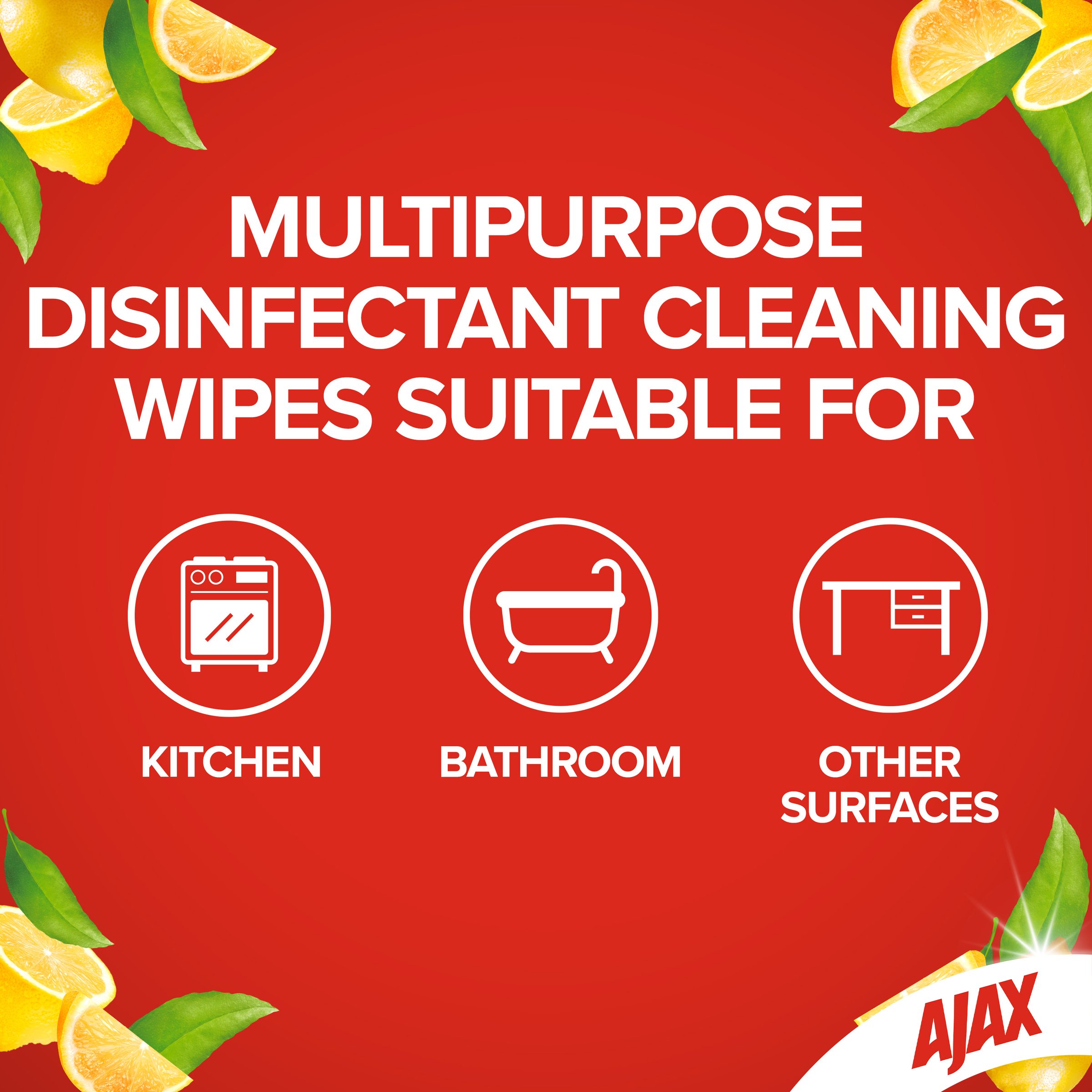 Ajax Antibac Lemon Wipes Misc 110 pack - Image 3