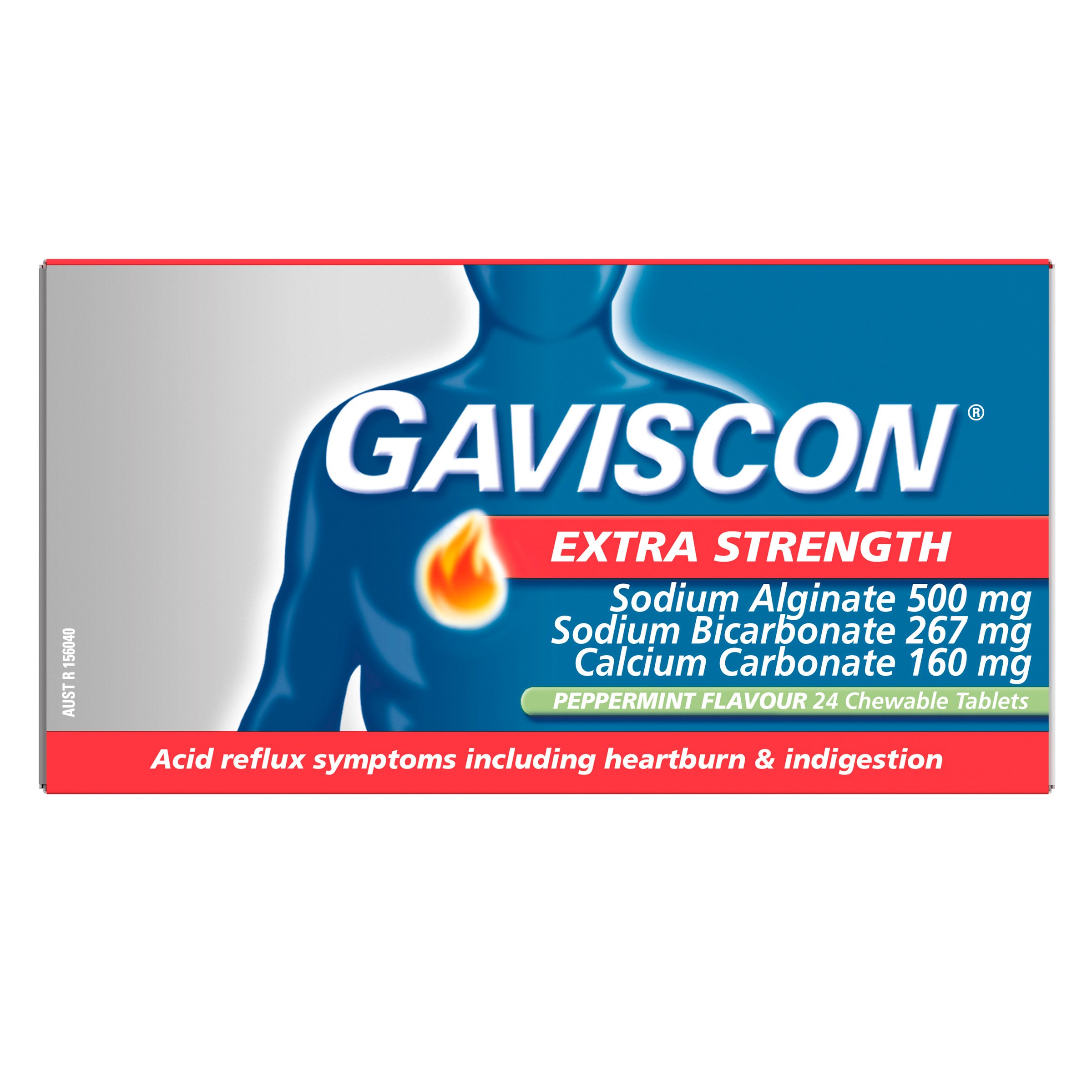 Gaviscon Extra Strength Heartburn And Indigestion Relief Peppermint 24 chew tabs - Image 1