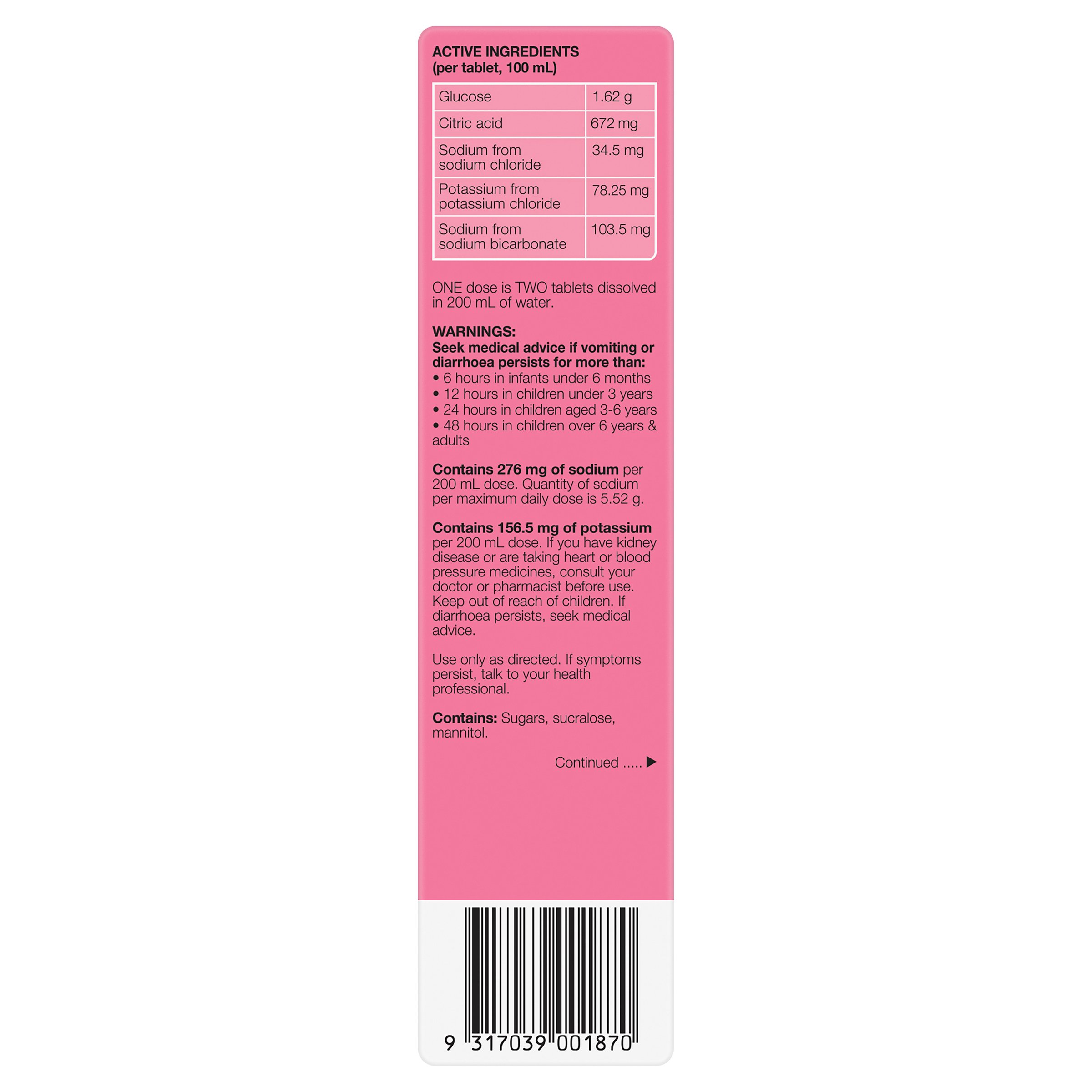 Hydralyte Effervescent Watermelon Burst 20 tablets - Image 2